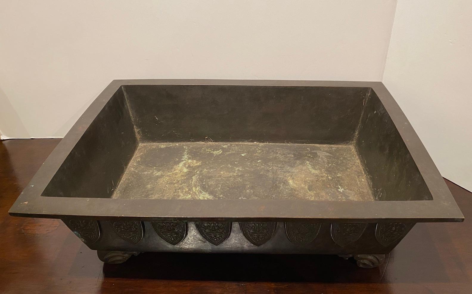 Cast Solid Bronze Planter For Sale