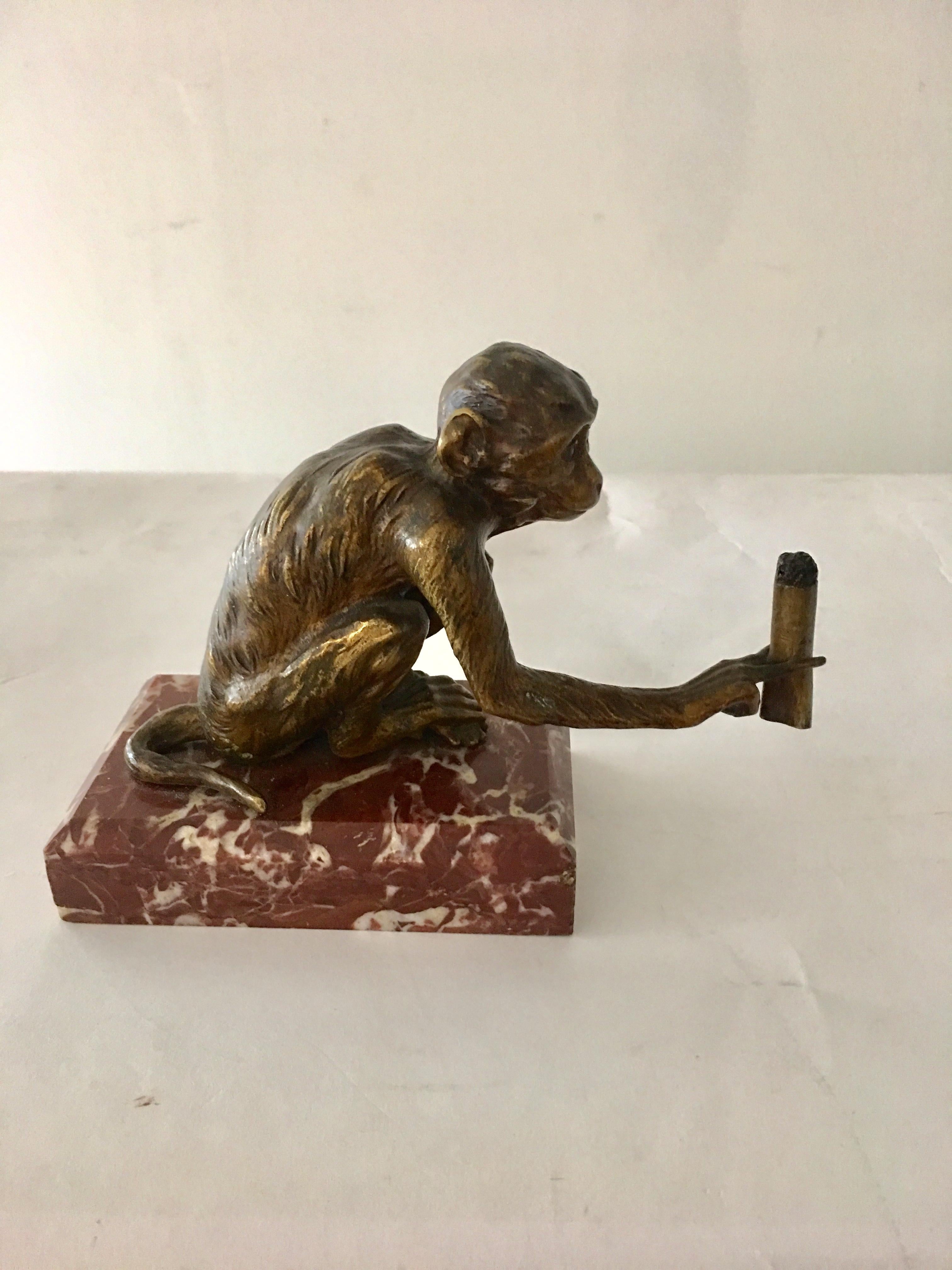 Solid Bronze Sculpture on Marble Base In Excellent Condition In Los Angeles, CA