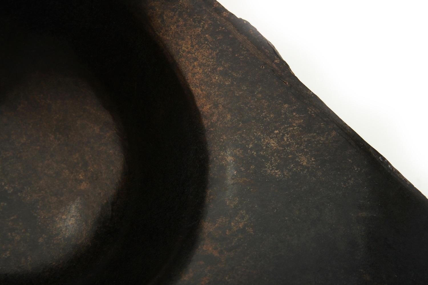 Contemporary Solid Bronze ‘Sequoia’ Bowl/Winged Vessel/Footed Dish in Ebony Patina For Sale