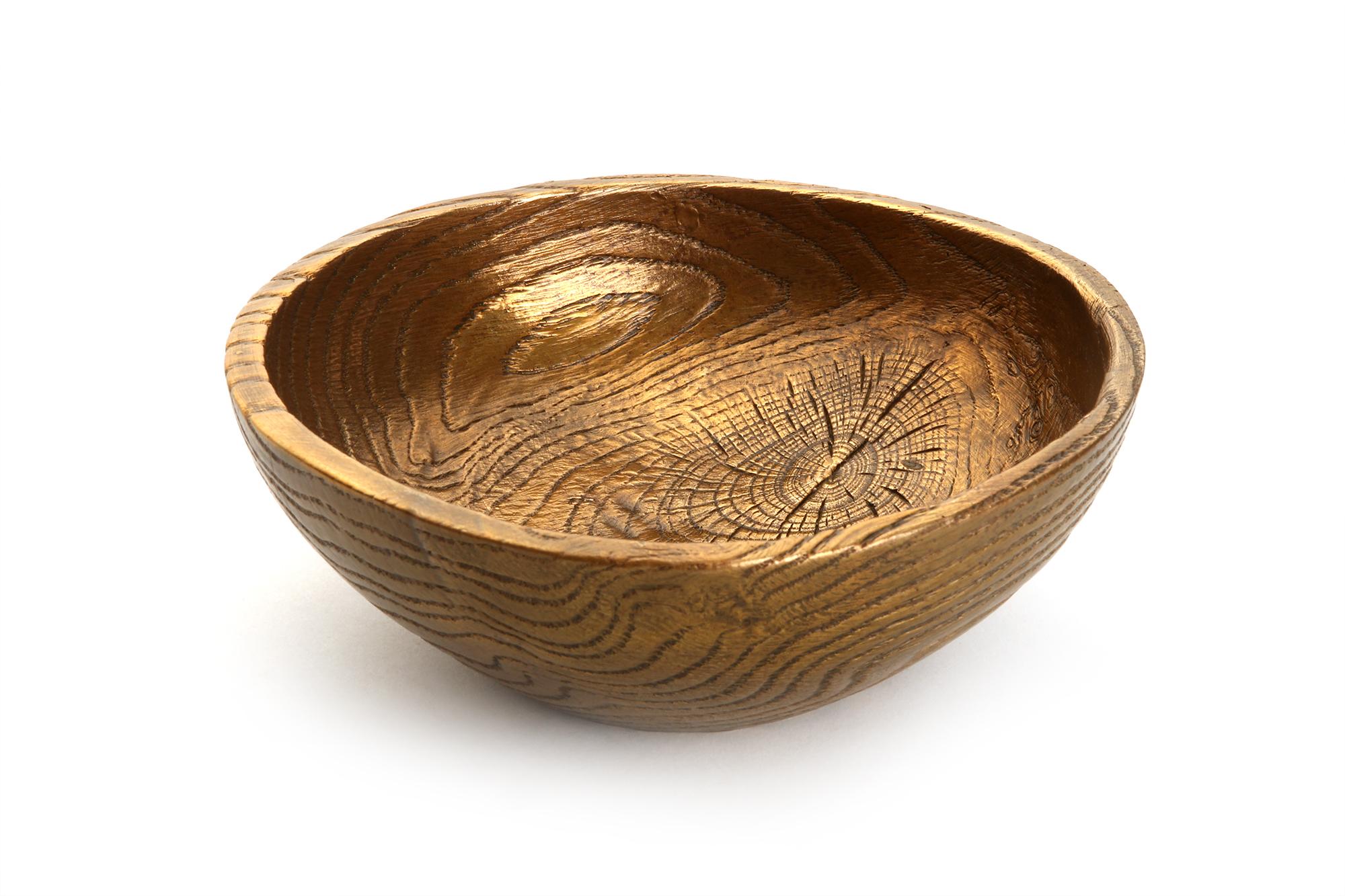 Solid Bronze Set ‘Everest’, ‘Alpine’ and ‘Flora’ Bowls with Wood Grain Texture For Sale 7
