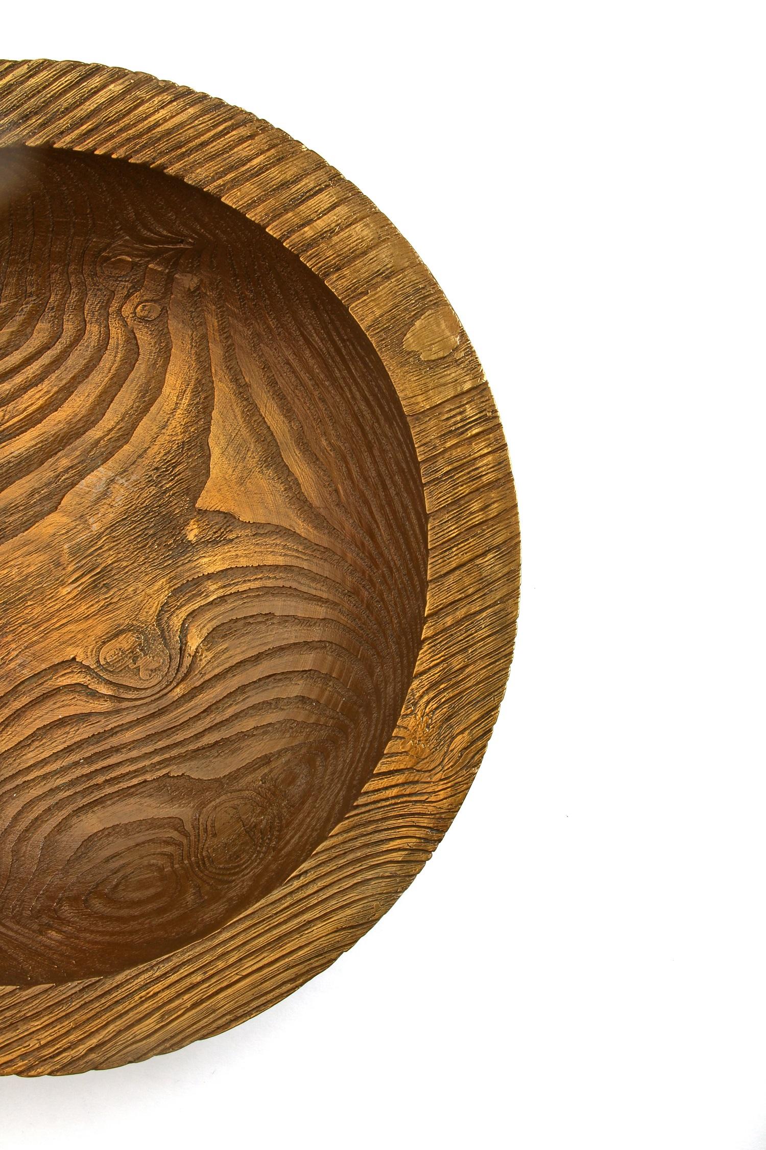Solid Bronze Set ‘Everest’, ‘Alpine’ and ‘Flora’ Bowls with Wood Grain Texture (21. Jahrhundert und zeitgenössisch) im Angebot