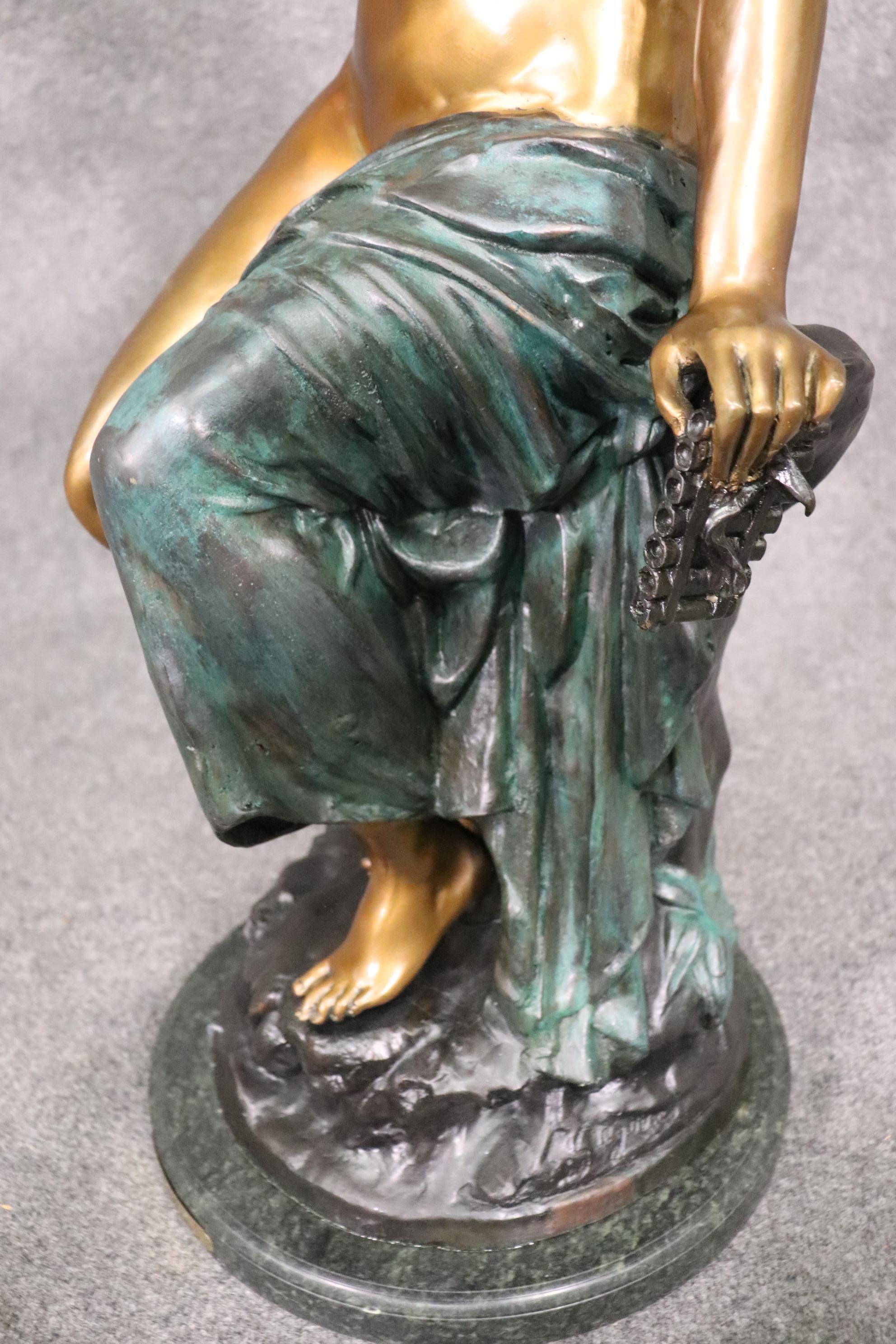 Solid Bronze Signed Statue of a Nude Woman  3