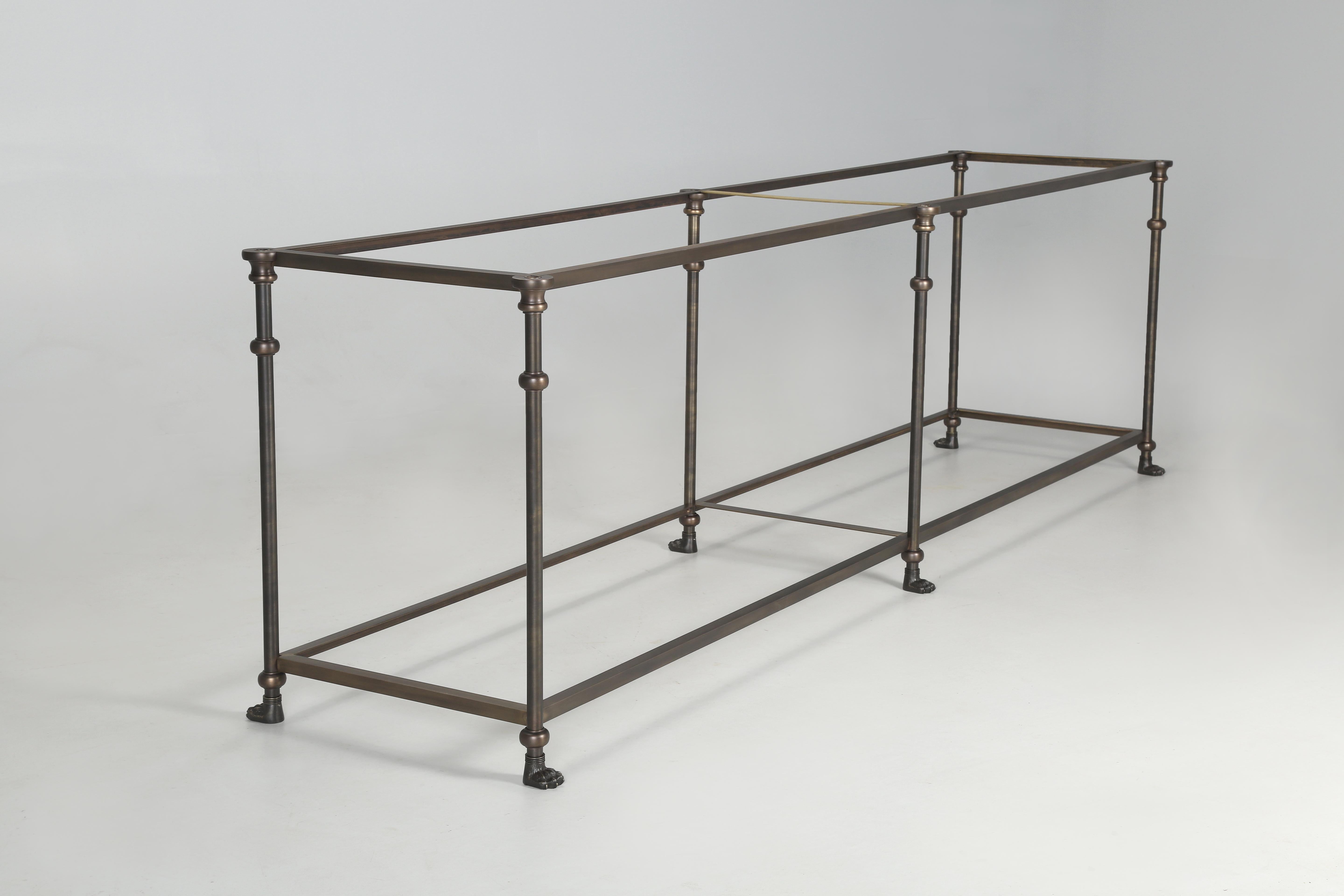 Industrial Solid Bronze Sofa Table or Console Table from the Old Plank Collection Any Size For Sale