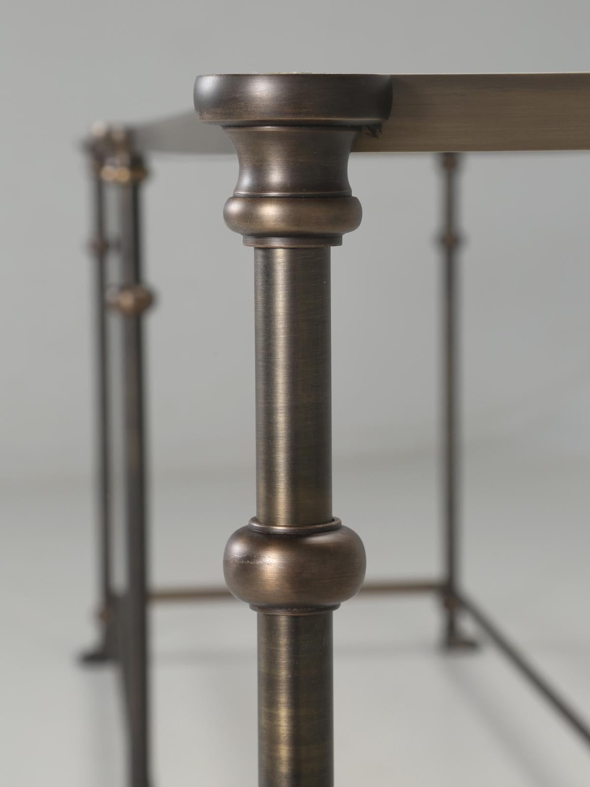 American Solid Bronze Sofa Table or Console Table from the Old Plank Collection Any Size For Sale
