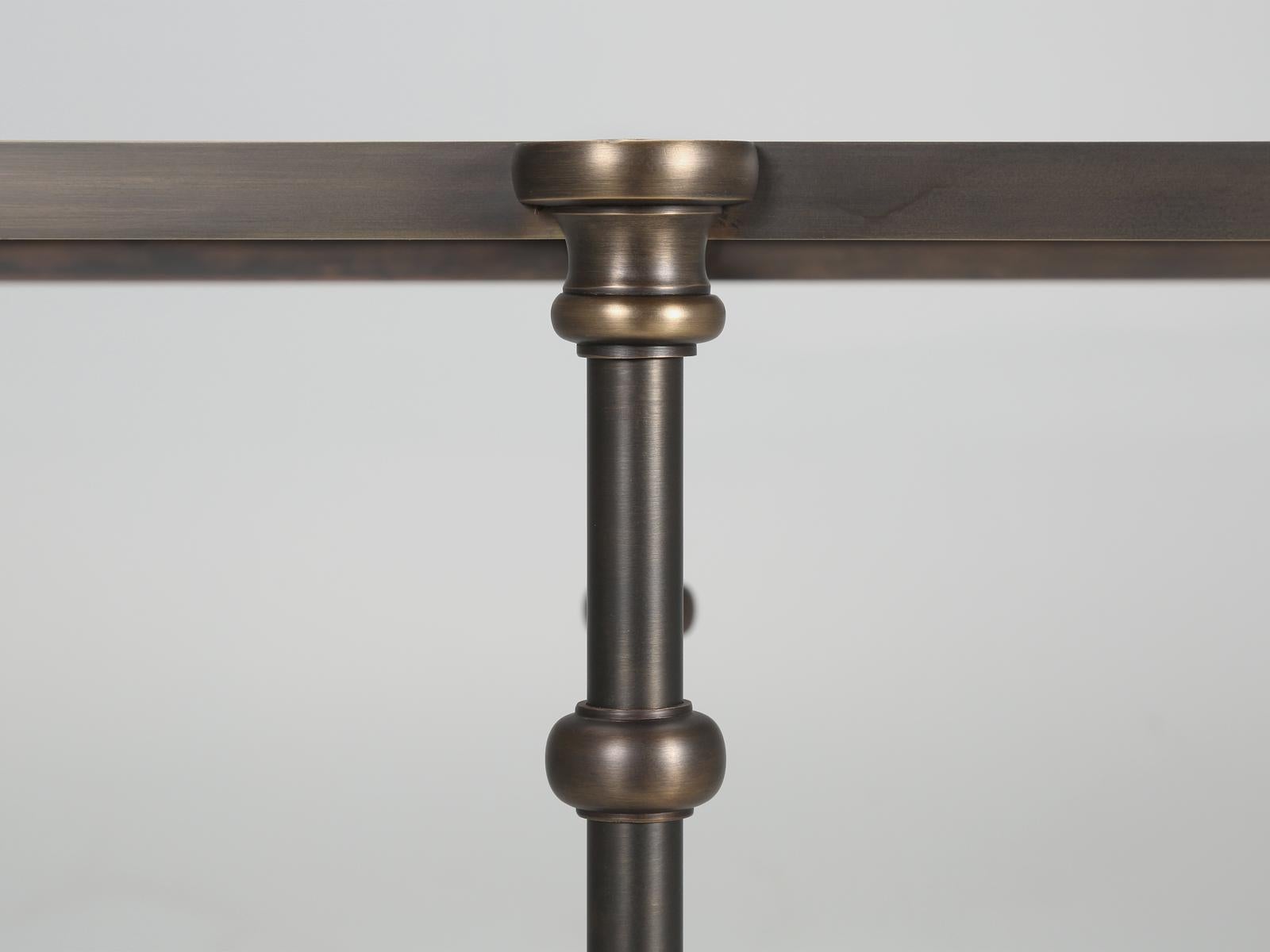 Solid Bronze Sofa Table or Console Table from the Old Plank Collection Any Size In New Condition For Sale In Chicago, IL