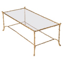 Solid Bronze Tree Branch Shaped Coffee Table by Rybar & Daigre, France 1960's