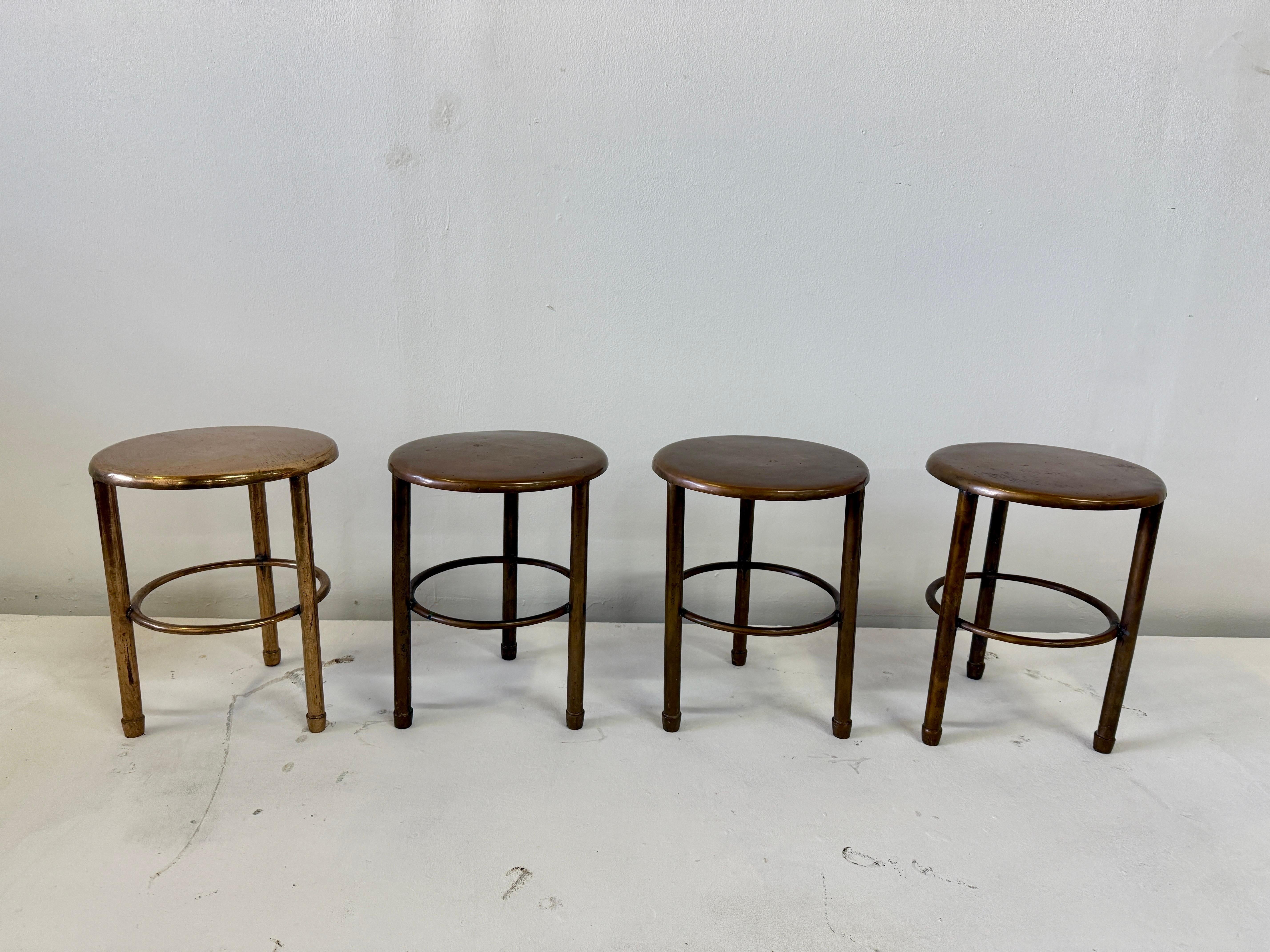 Solid Bronze Vintage Yacht Stools or Side Tables - 4 Available For Sale 5