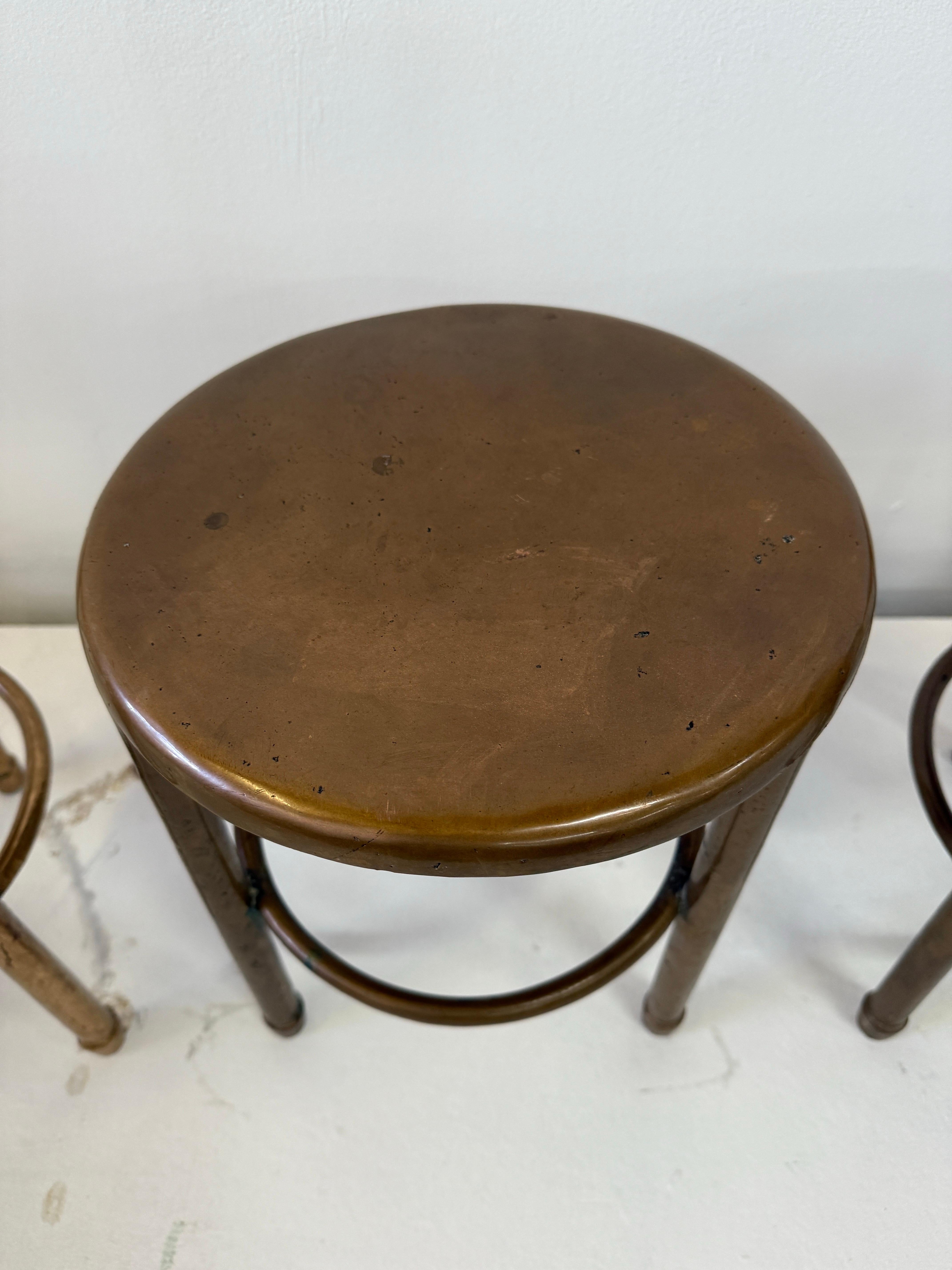 Solid Bronze Vintage Yacht Stools or Side Tables - 4 Available For Sale 6