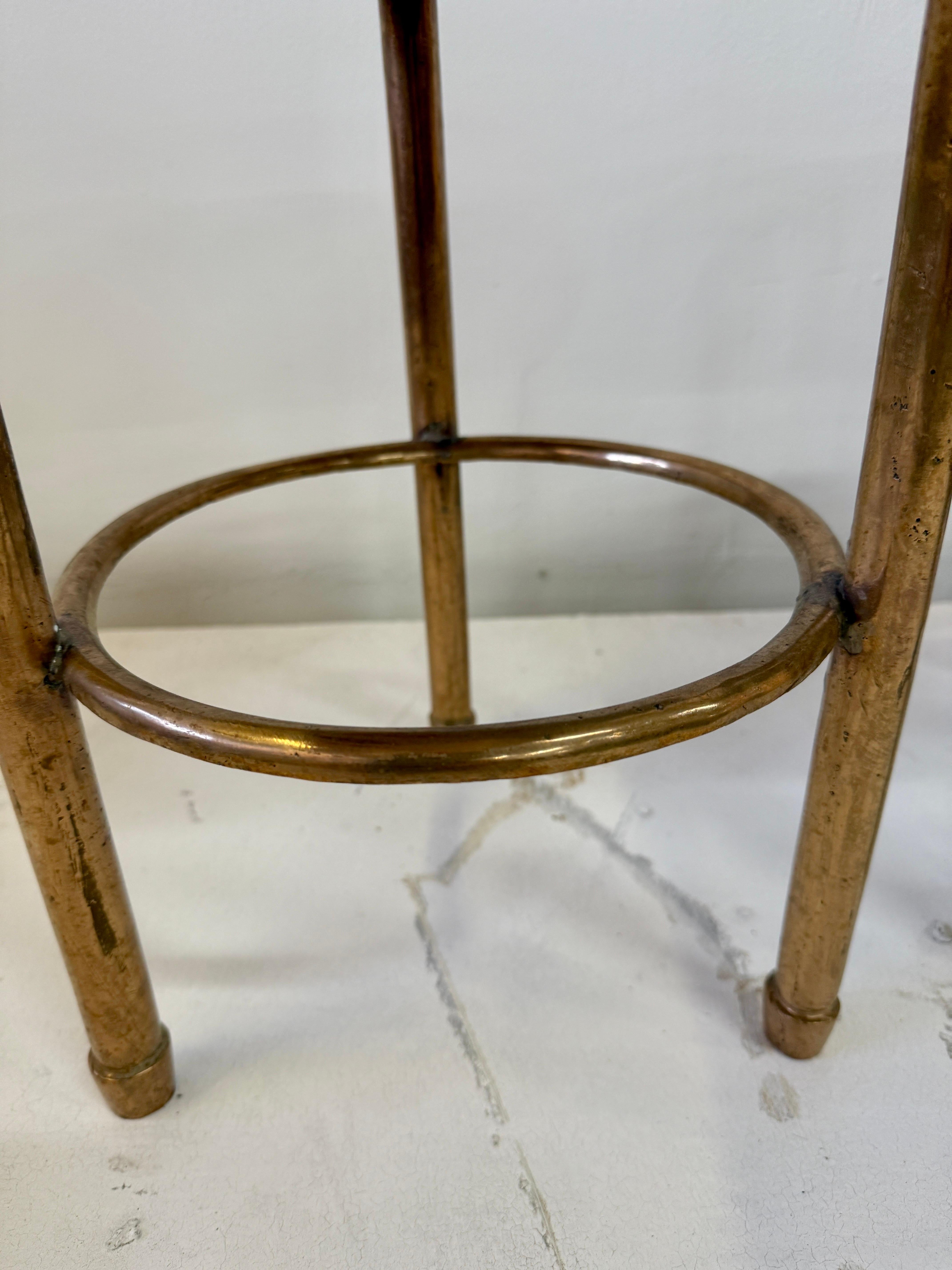 Solid Bronze Vintage Yacht Stools or Side Tables - 4 Available In Good Condition For Sale In North Miami, FL