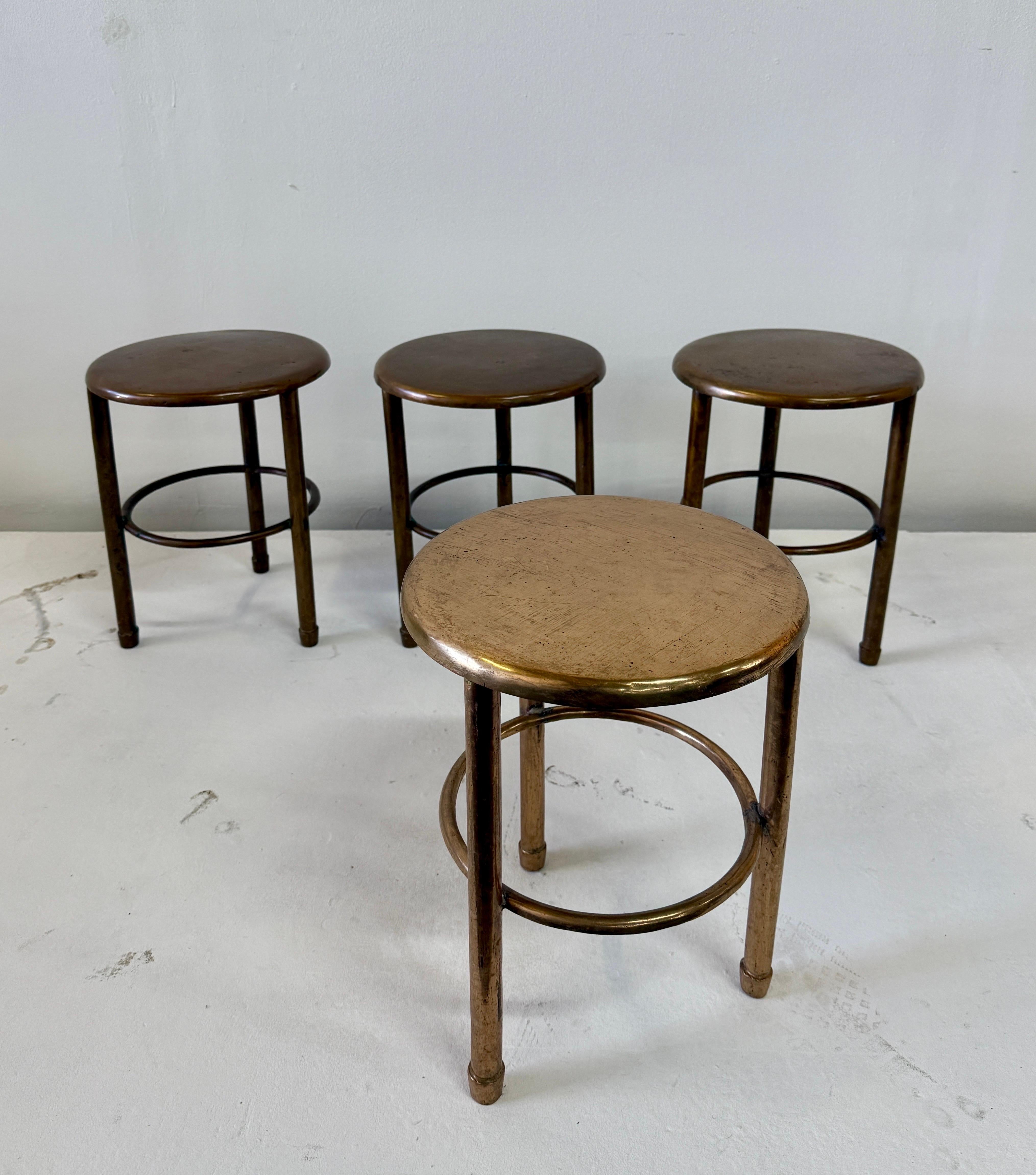 Solid Bronze Vintage Yacht Stools or Side Tables - 4 Available For Sale 1