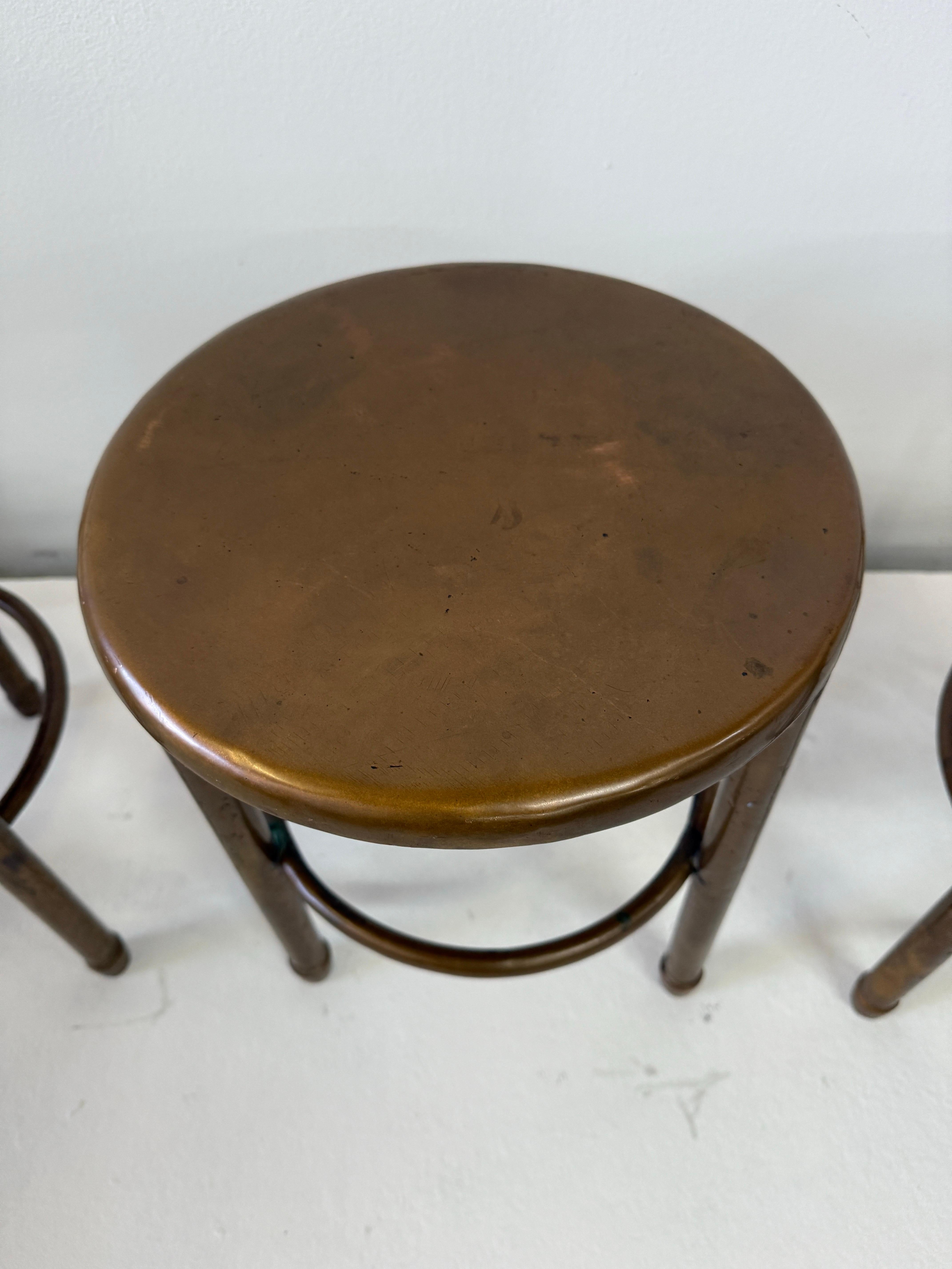 Solid Bronze Vintage Yacht Stools or Side Tables - 4 Available For Sale 3