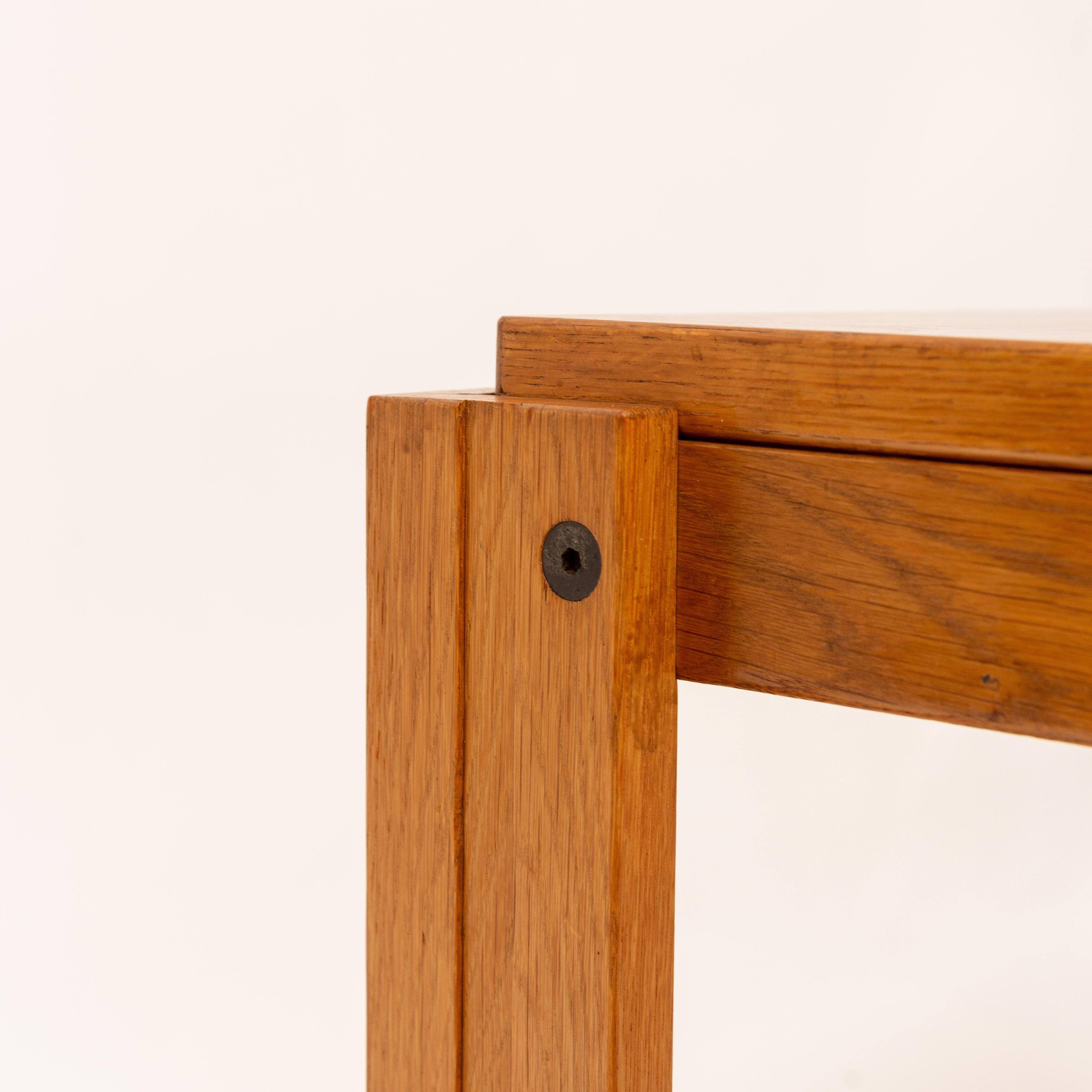 Late 20th Century Solid Brutalist Adjustable Oak Dining Table, 1970s