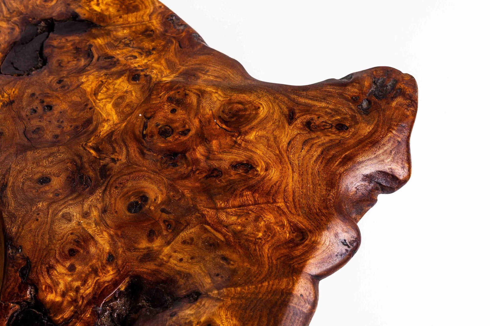 Hand-Carved Solid Burled Elm Root Bowl by Tripp Espenet For Sale