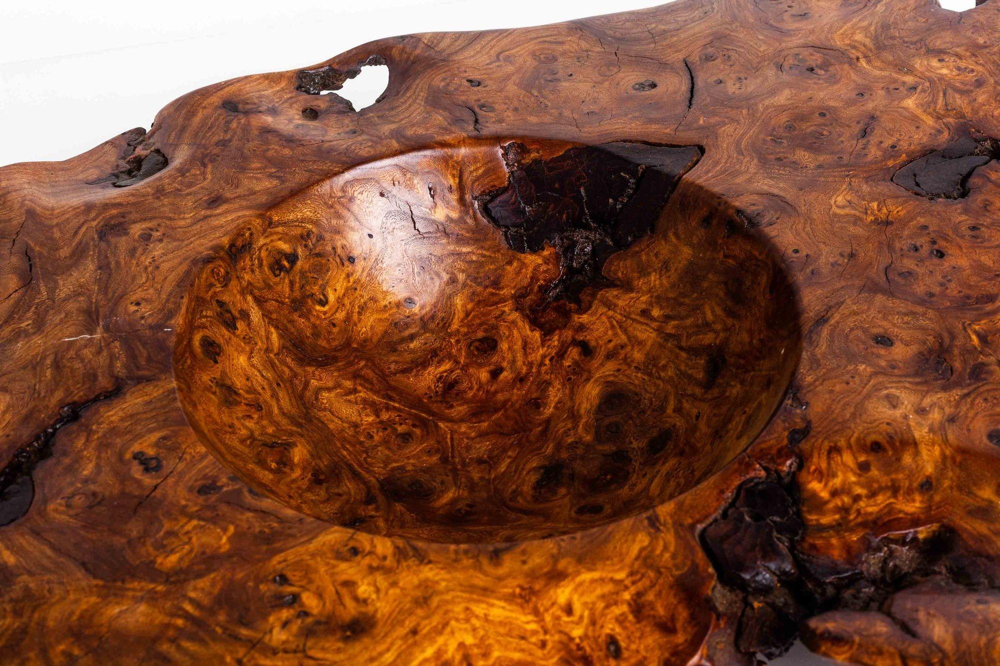 Solid Burled Elm Root Bowl by Tripp Espenet In Good Condition For Sale In Chicago, IL