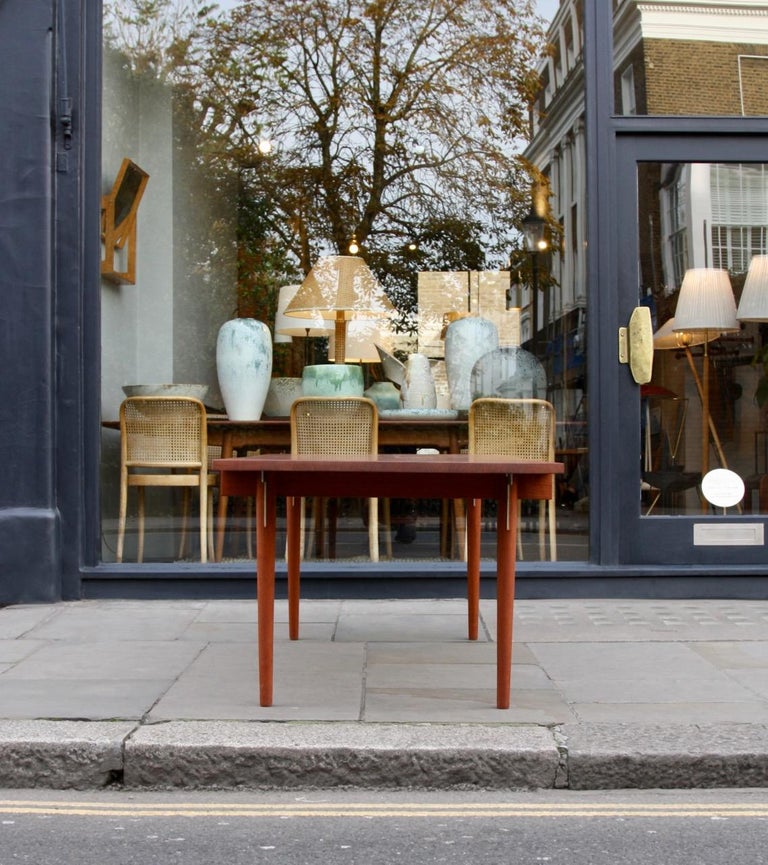 Solid Burmese Teak Table, Designed by Hans Wegner, 1950s For Sale at