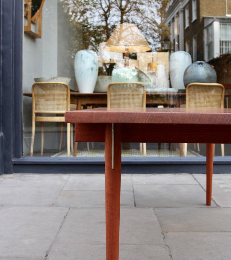 Solid Burmese Teak Table, Designed by Hans Wegner, 1950s For Sale at