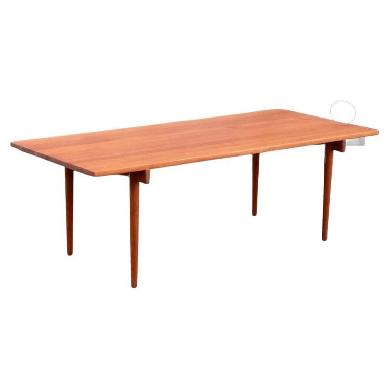 Solid Burmese Teak Table, Designed by Hans Wegner, 1950s For Sale at