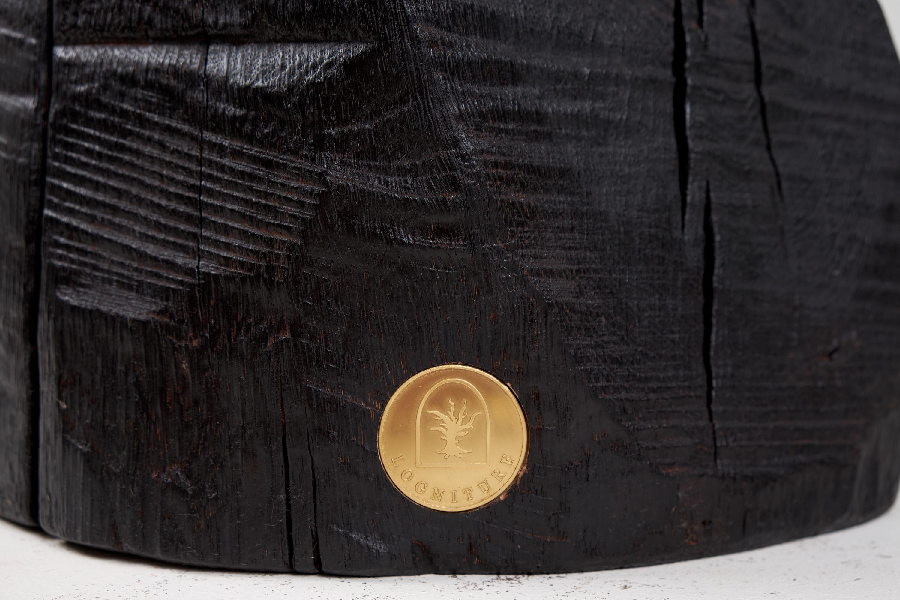 Solid Burnt Black Wood, Rustic Sculptural Side Table/Pedestal, Unique, Logniture Neuf - En vente à Stara Gradiška, HR