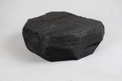 Solid Burnt Wood, Sculptural Stool/Side Table, Rock, Original Design, Logniture