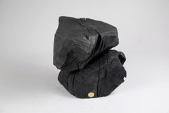 Solid Burnt Wood, Sculptural Stool/Side Table, Rock, Original Design, Logniture