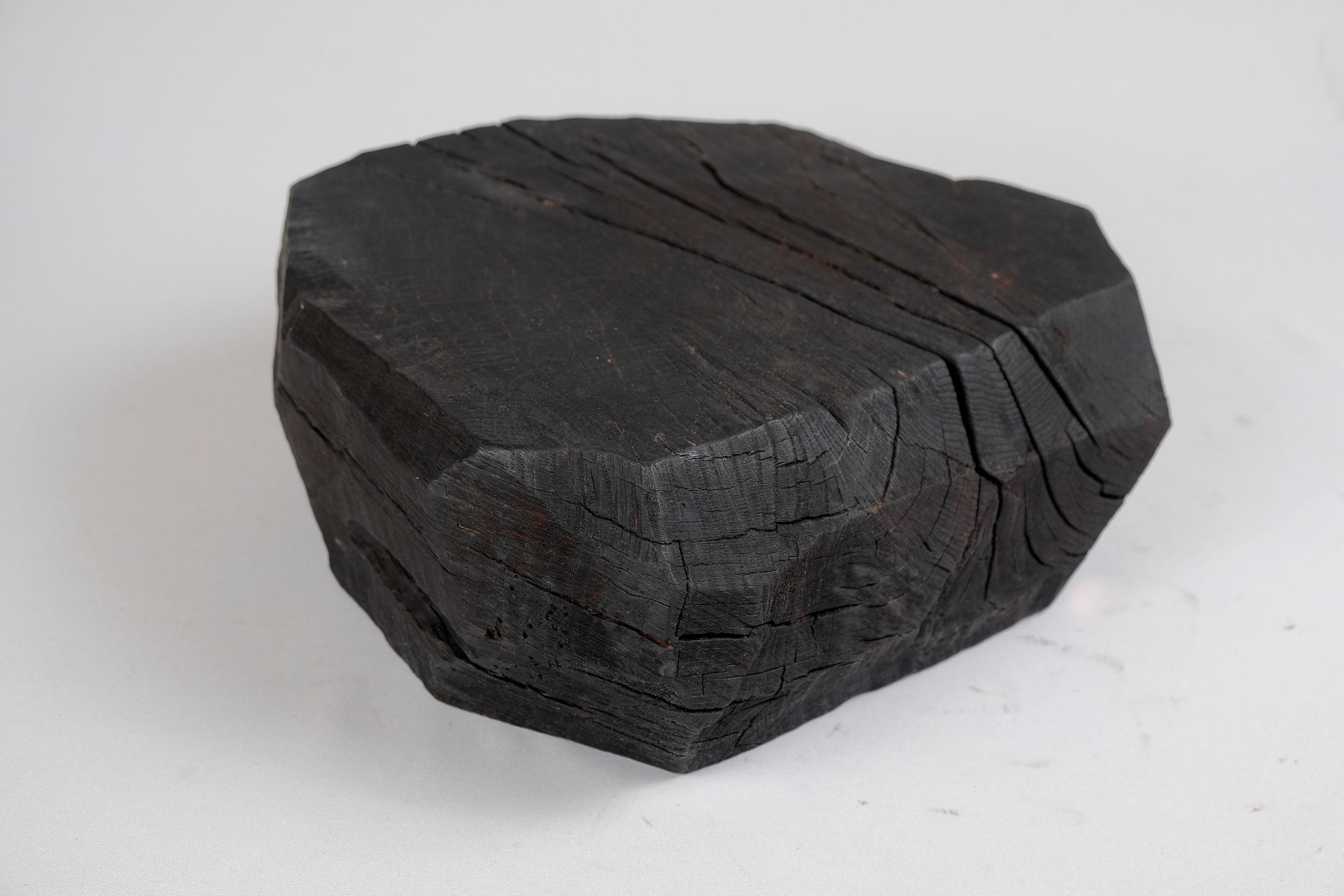 Solid Burnt Wood, Sculptural Stool/Side Table, Rock, Original Design, Logniture In New Condition In Stara Gradiška, HR