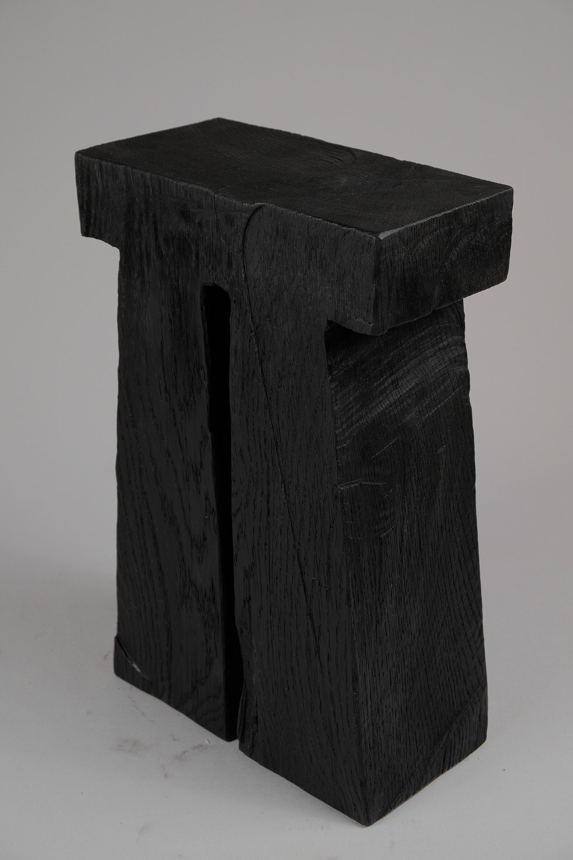 Solid Burnt Wood, Side Table, Stool, Original Contemporary Design, Logniture In New Condition For Sale In Stara Gradiška, HR