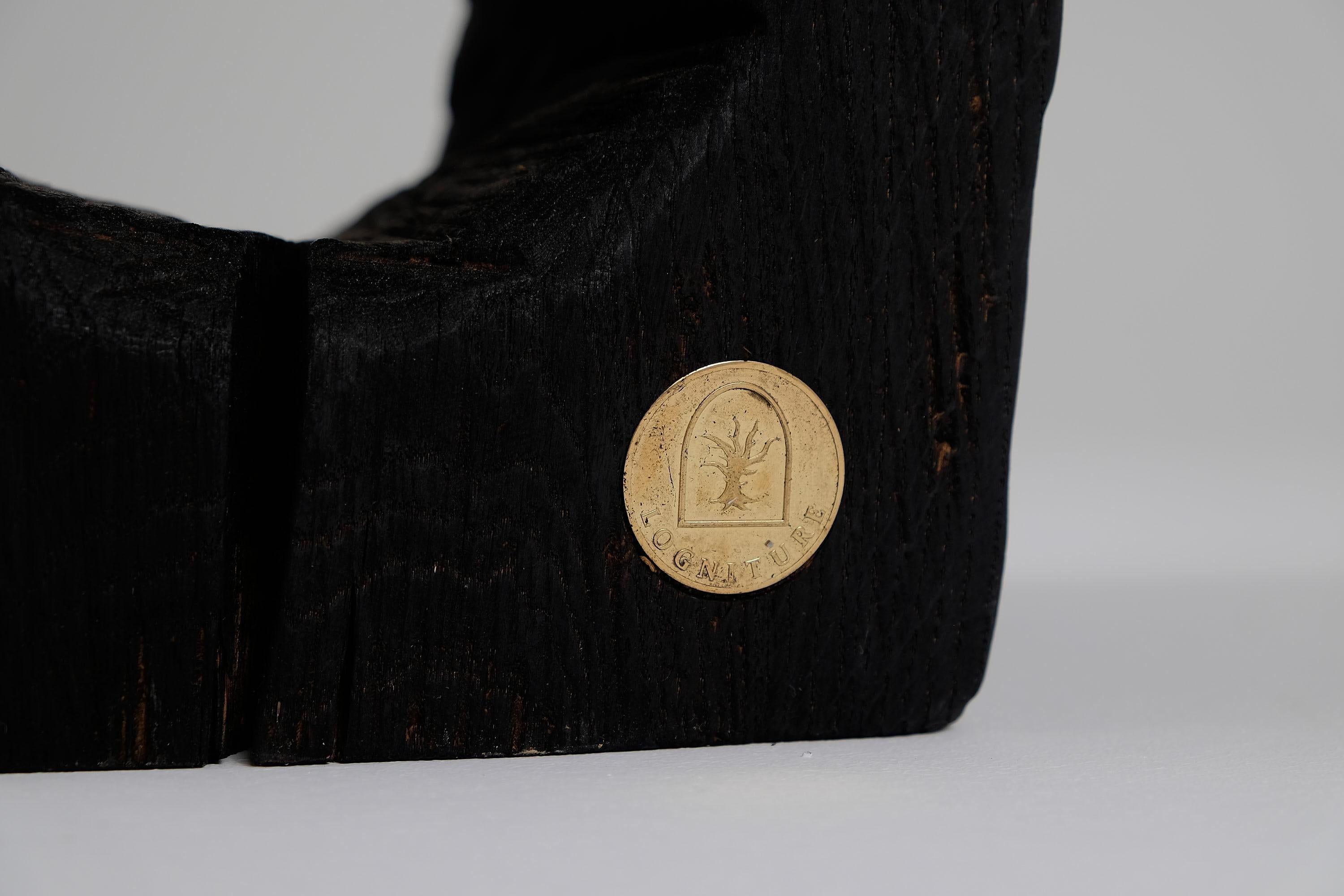 Solid Burnt Wood, Side Table, Stool, Primative Design, Brutalist 6