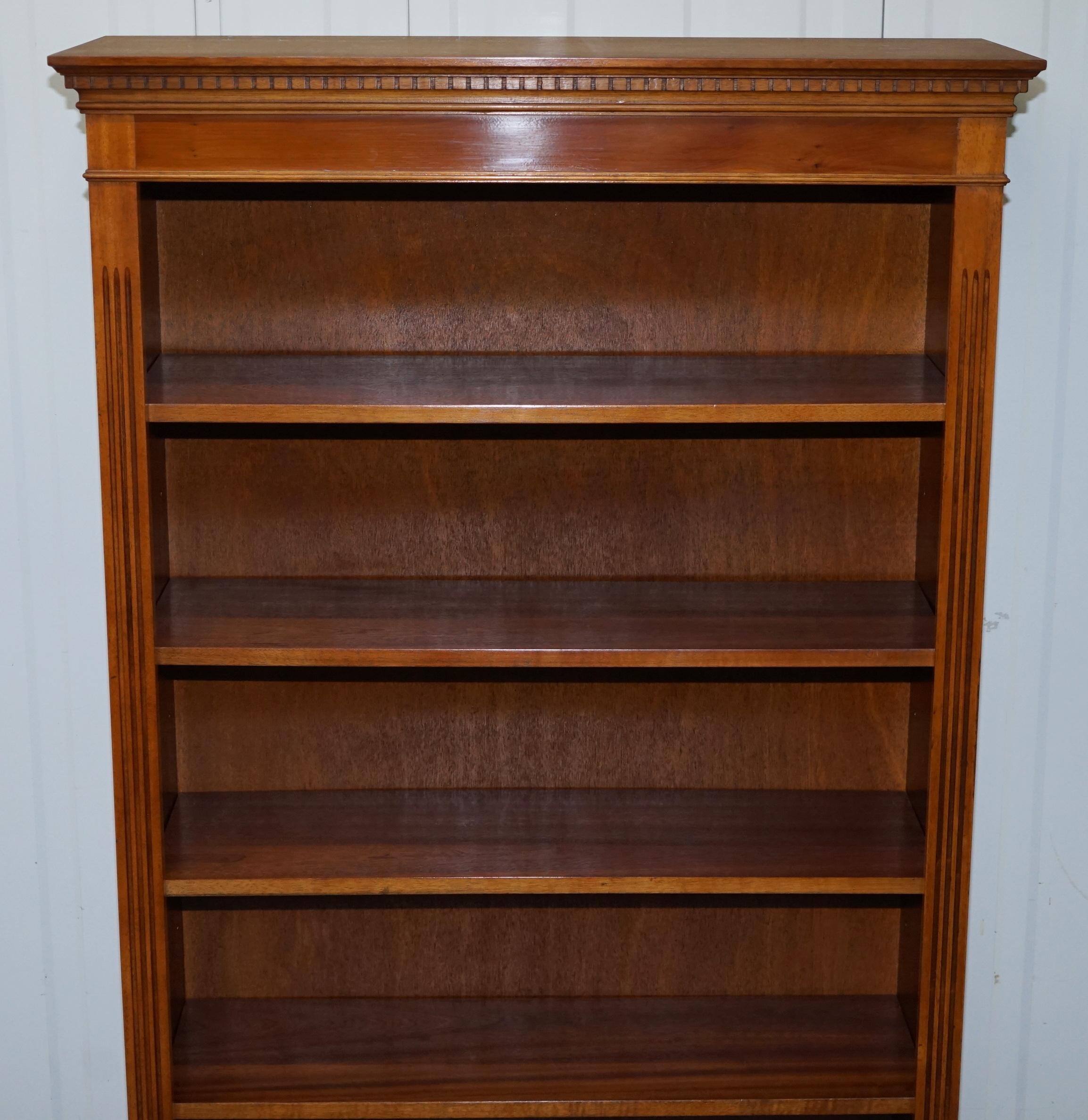 Modern Solid Burr Yew Wood Library Legal Bookcase with Height Adjustable Shelves