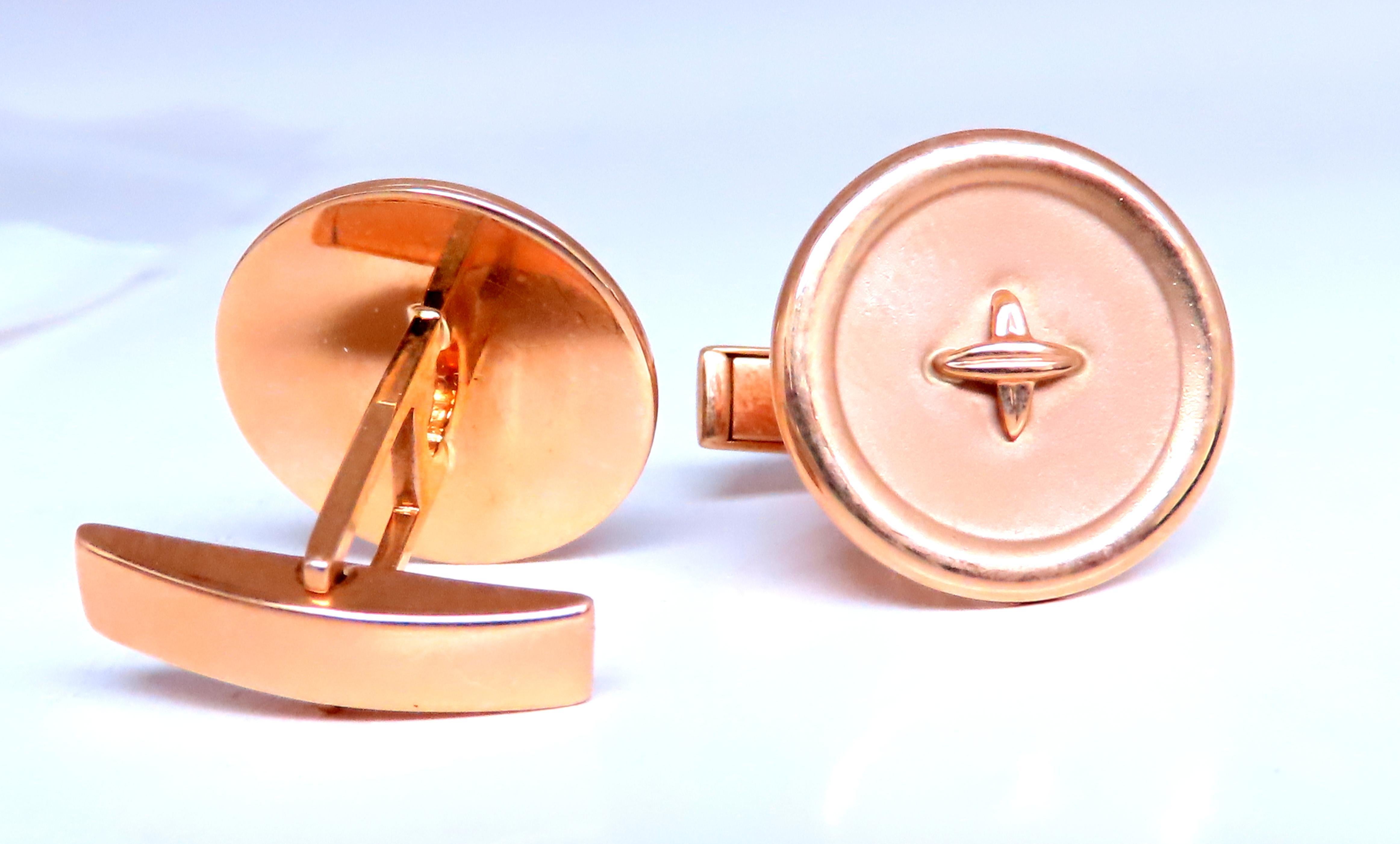 Manschettenknöpfe mit massivem Knopf in Gold und 14kt Gold 12477 (Zeitgenössisch) im Angebot