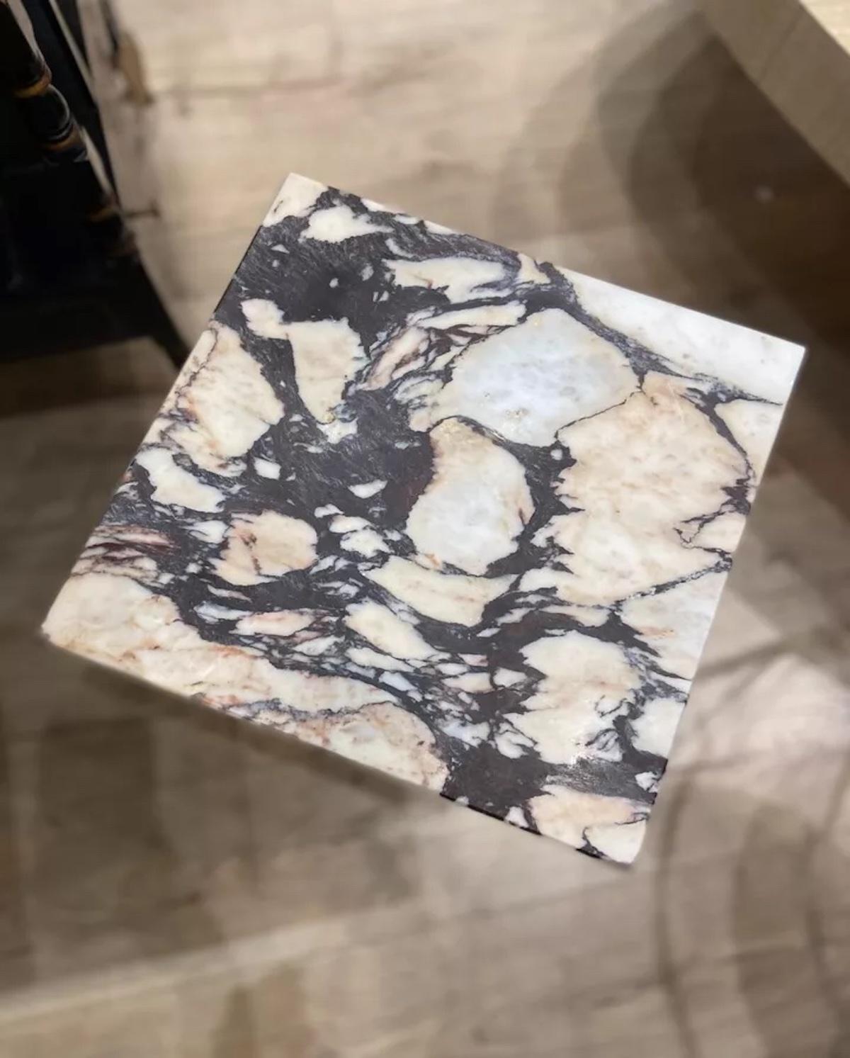 Solid Calacatta Viola Marble Side / Occasional Table In Good Condition In London, GB