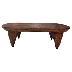 Solid Camphor Wood Sofa Table, Organic Modern