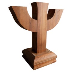 Massiver Kerzenständer aus Holz Mid Century Design Italien, 1950er Jahre