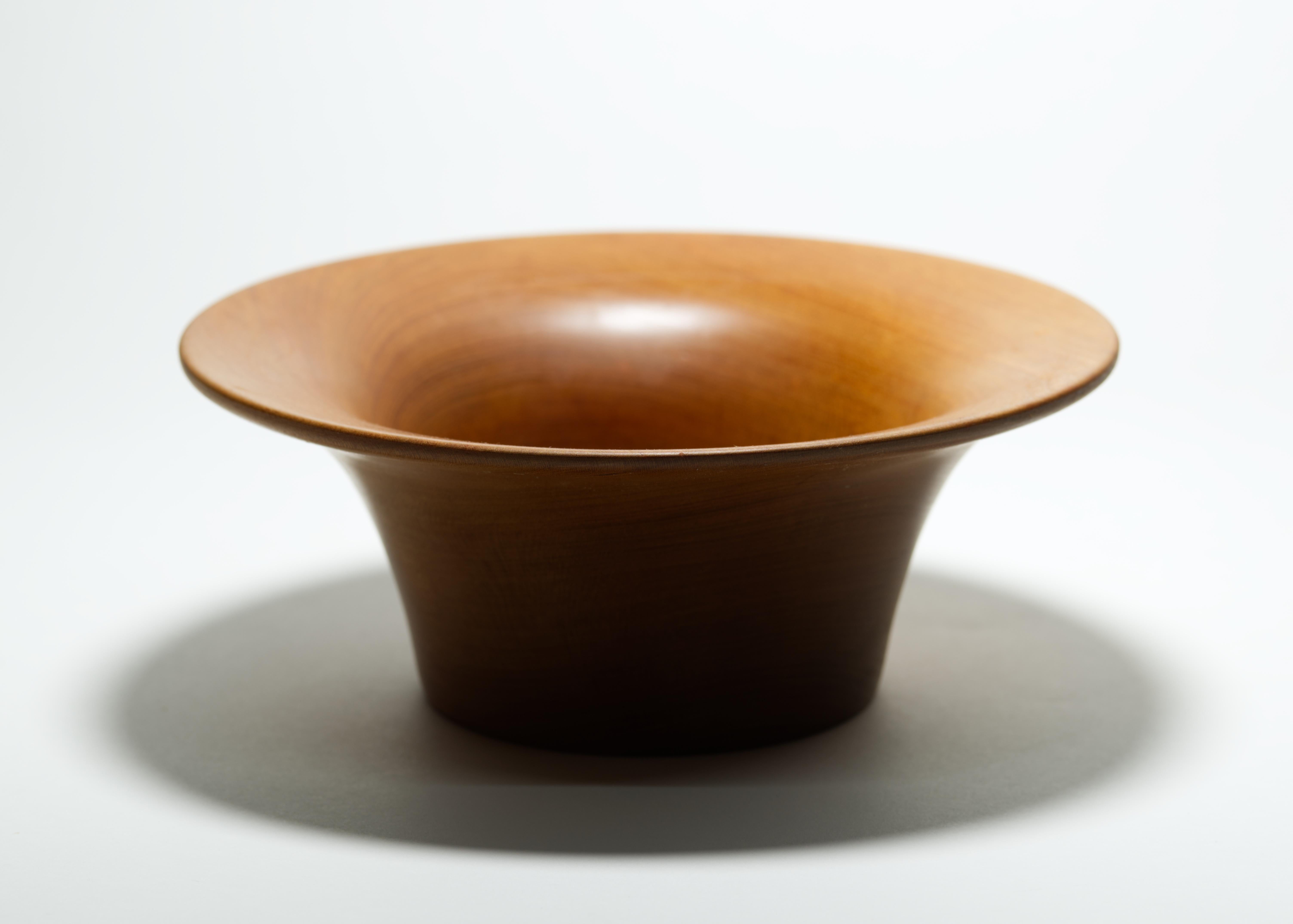 Contemporary Solid Carved Korina Wood Bowl, American Studio Craft Vessel For Sale