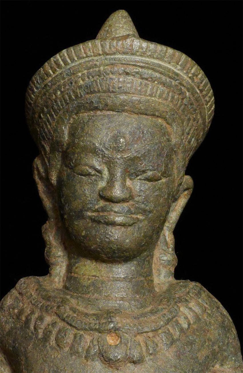 Solid-Cast 12/13thC Cambodian Bronze Buddha, 7765 3