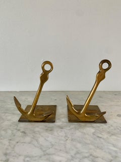 Solid Cast Brass Anchor Bookends