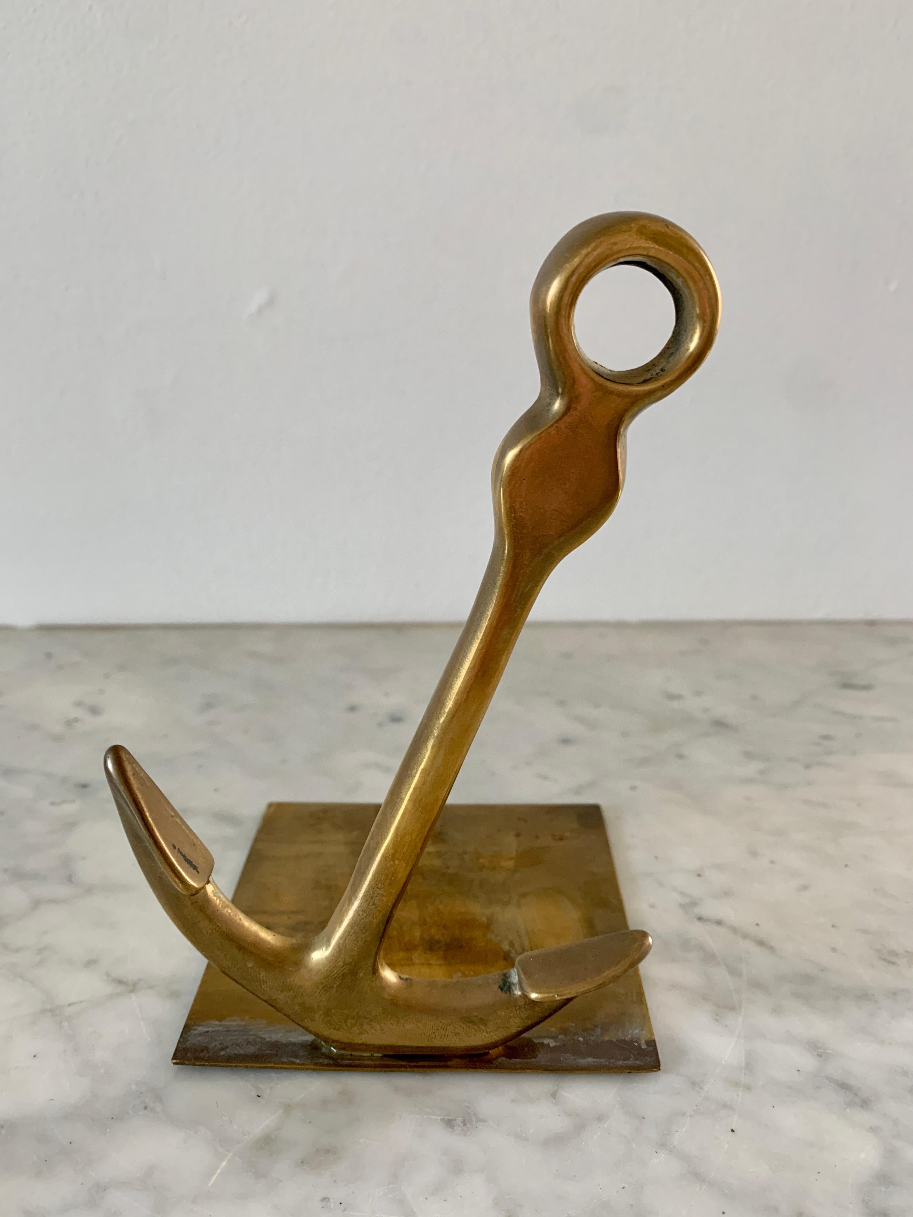 Solid Cast Brass Anchor Bookends For Sale 1