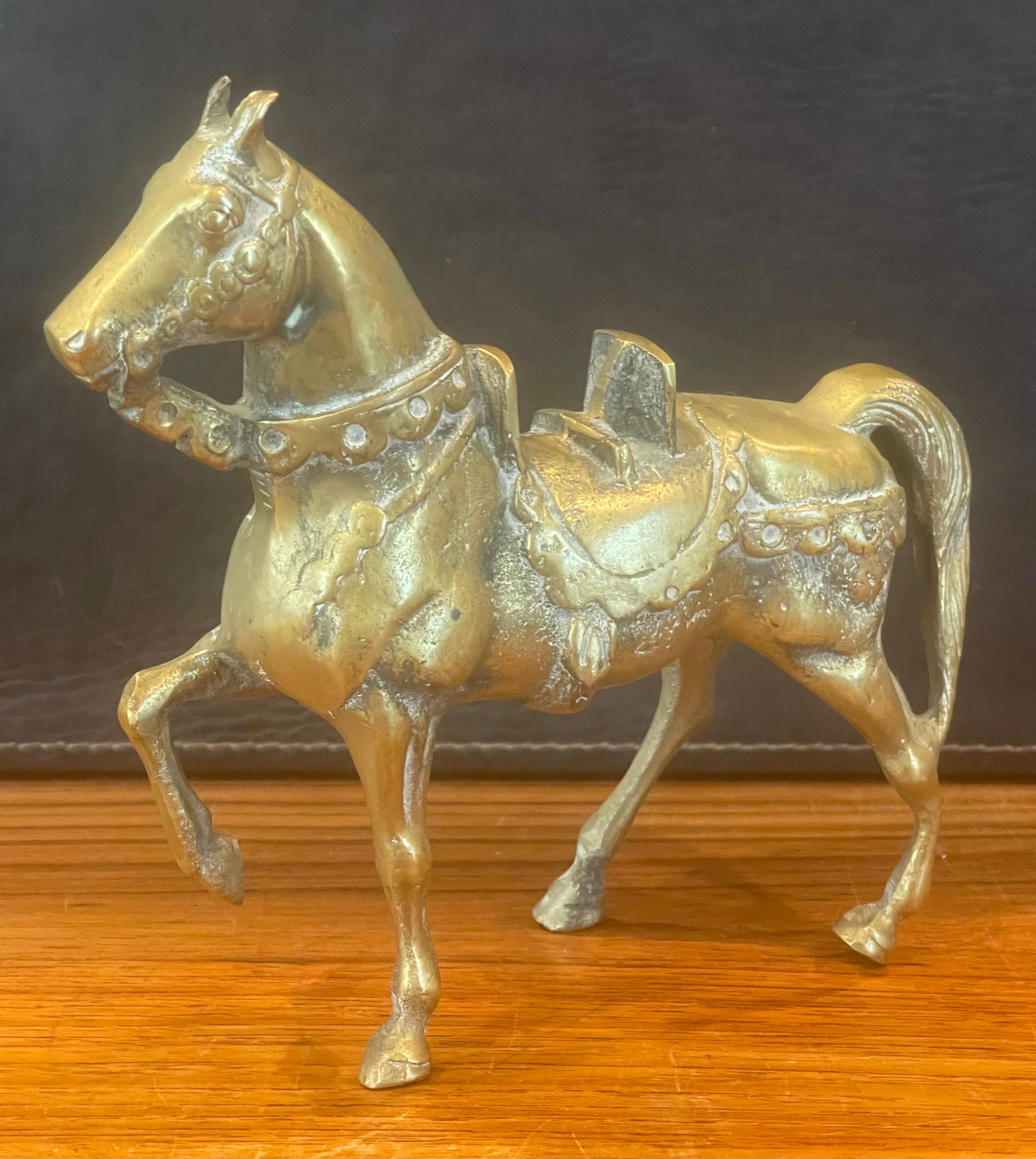 Solid Cast Brass Medieval Armored Knight on Horse Sculpture For Sale 5