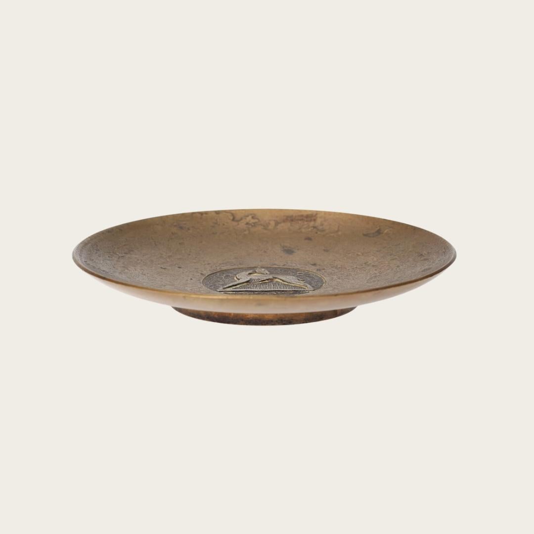Danish Solid Cast Bronze Footed Dish by Evan Jensen for Københaven For Sale