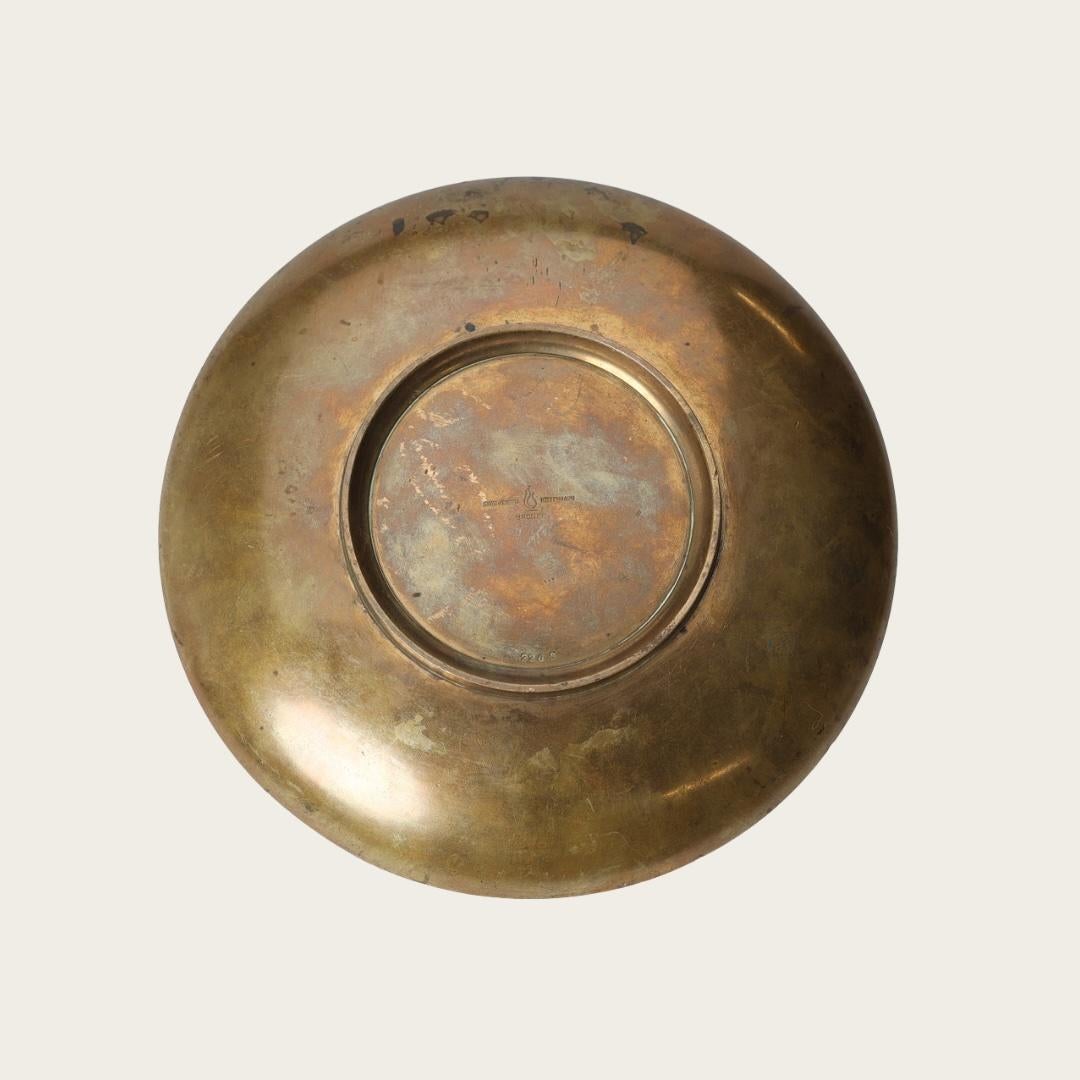 Solid Cast Bronze Footed Dish by Evan Jensen for Københaven In Good Condition For Sale In Brooklyn, NY