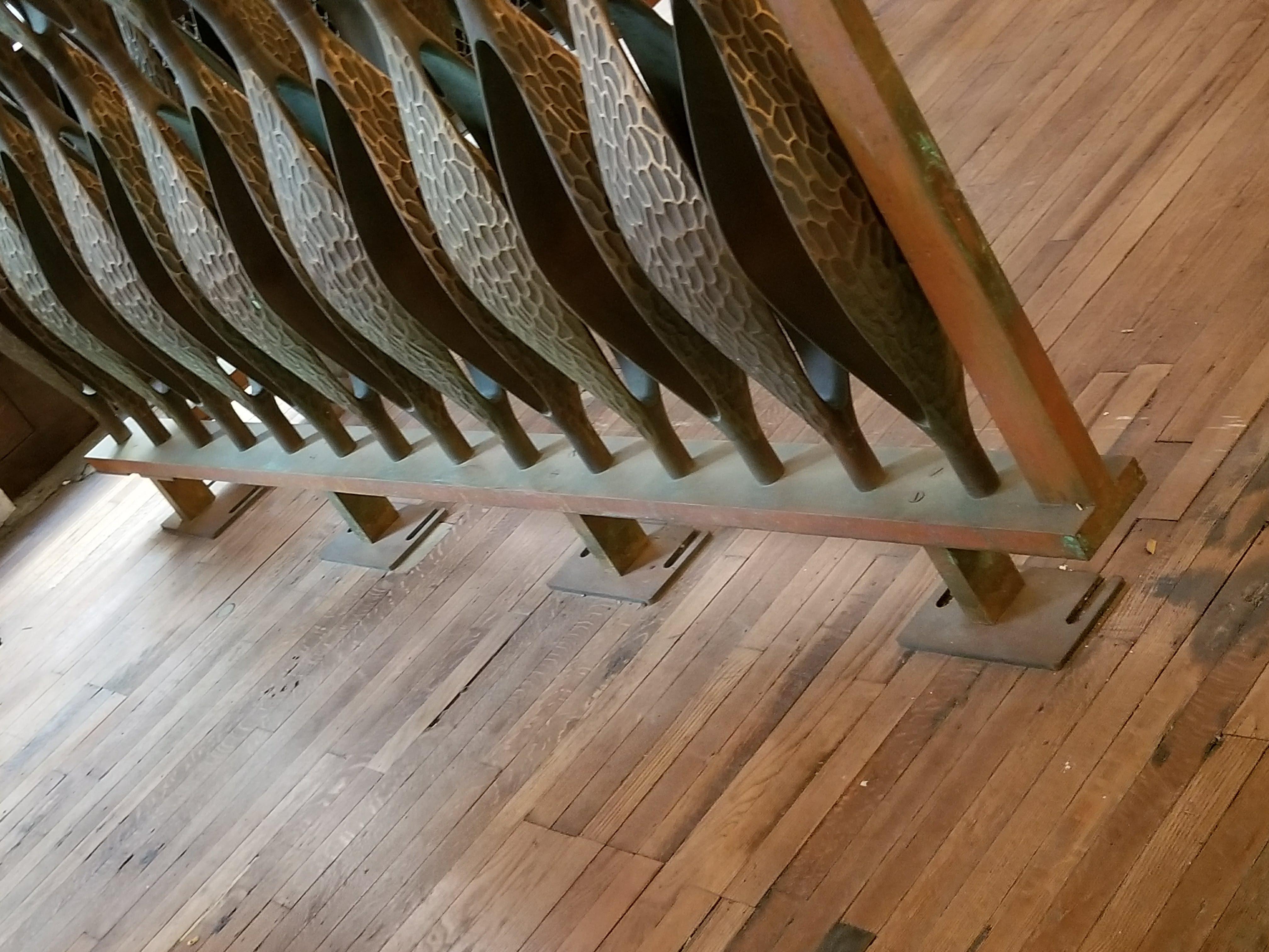 Solid Cast Bronze Large Scale Room Divider Syracuse, NY 1964 For Sale 9