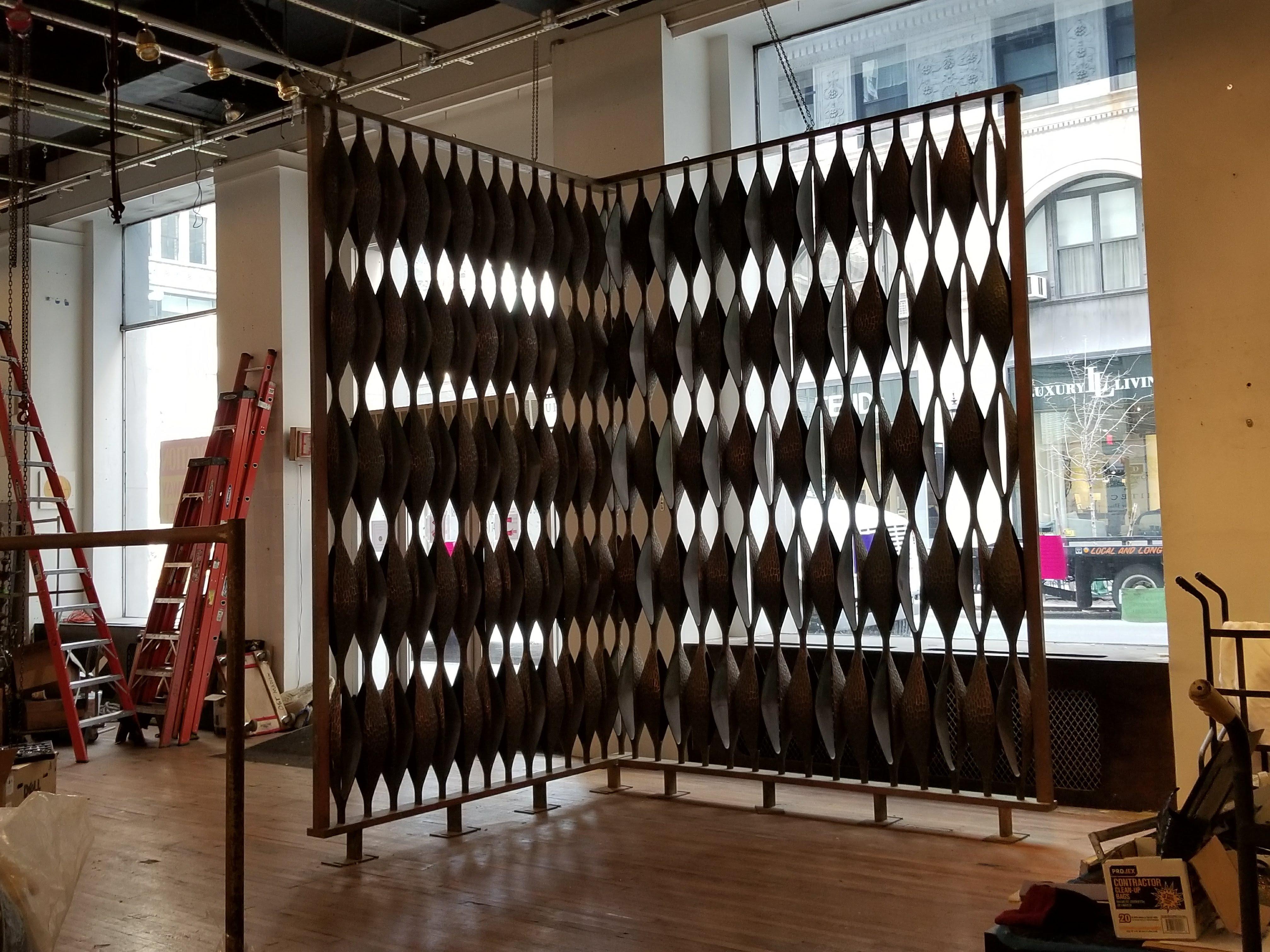 Solid Cast Bronze Large Scale Room Divider Syracuse, NY 1964 For Sale 11