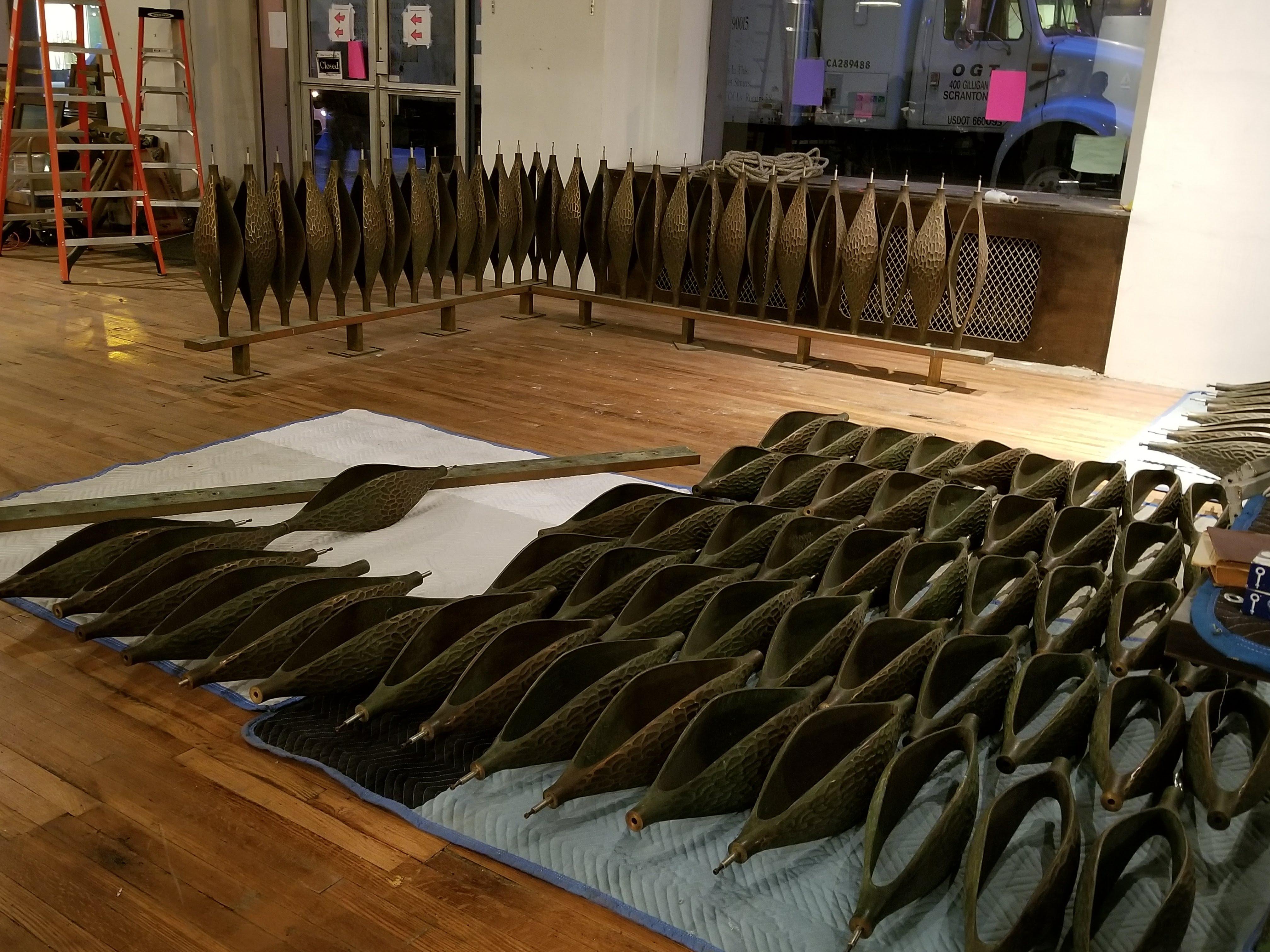 Solid Cast Bronze Large Scale Room Divider Syracuse, NY 1964 For Sale 14