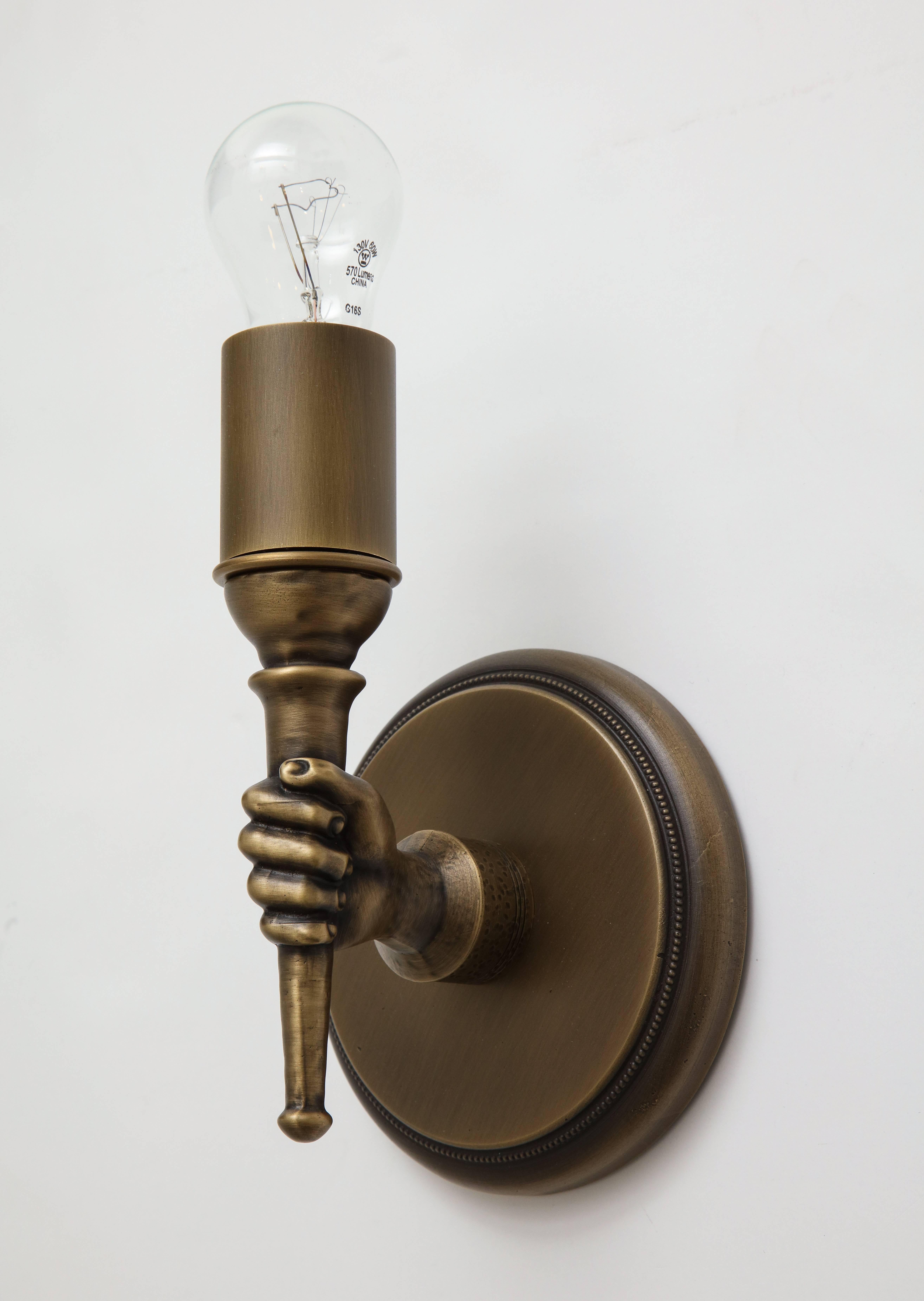 Solid Cast Hand Sconce  7