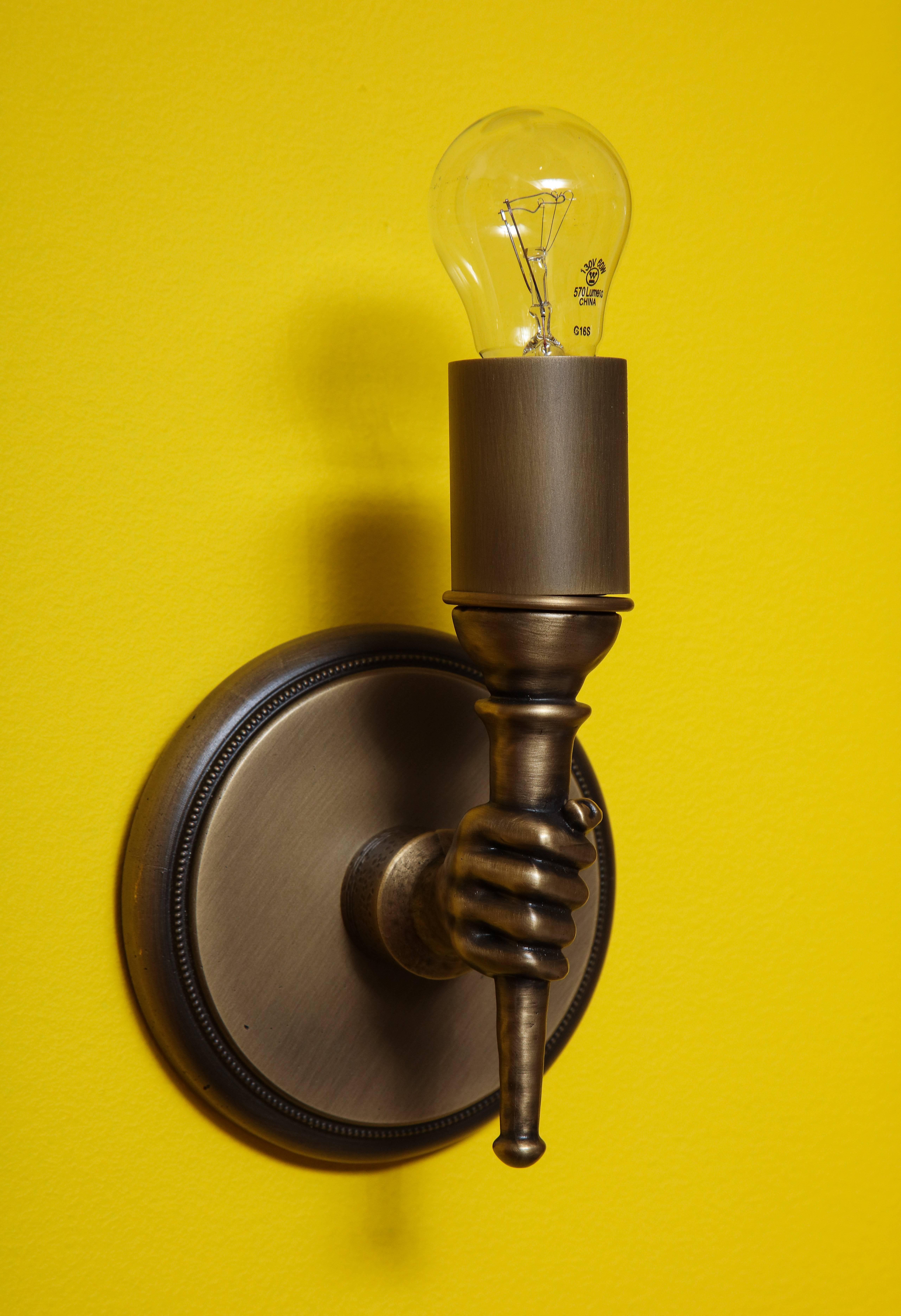 Contemporary Solid Cast Hand Sconce 