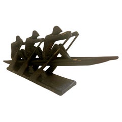 Solid Cast Iron in Black Mate Finish & Gold Stonington Statue