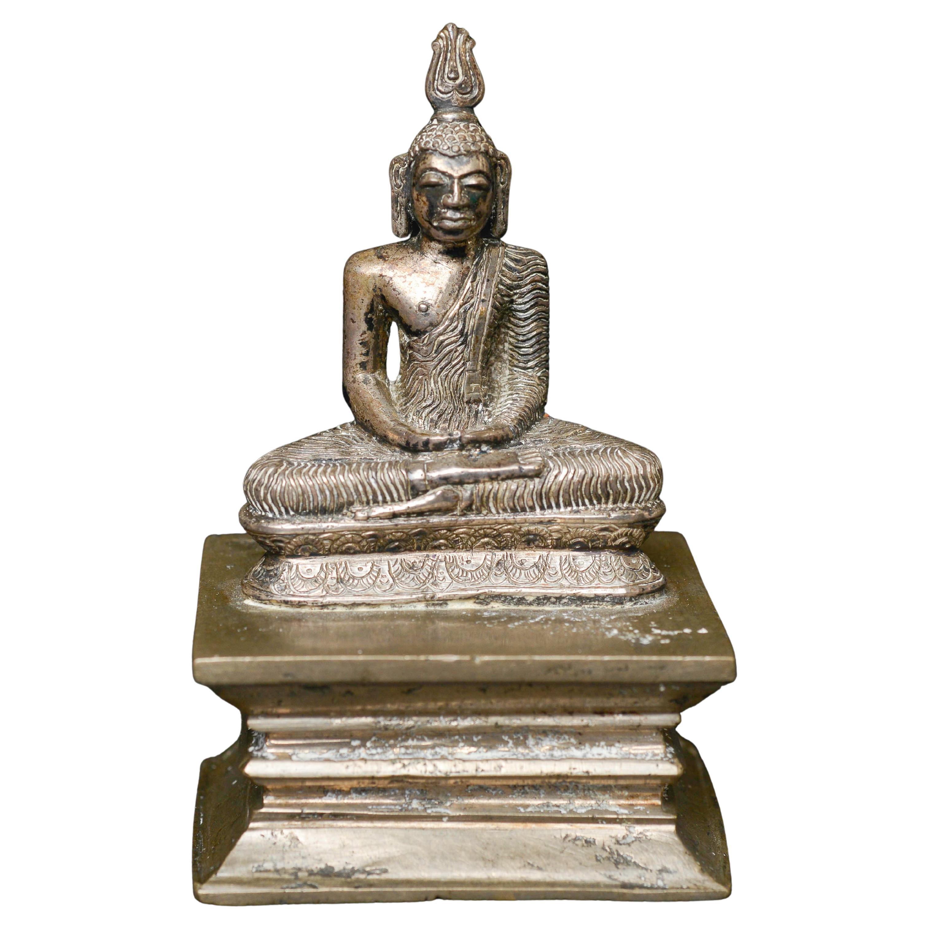 Solid Cast Silver 15/16thC Sri Lanka Kandy/Dom Lankan Buddha- Provenance!