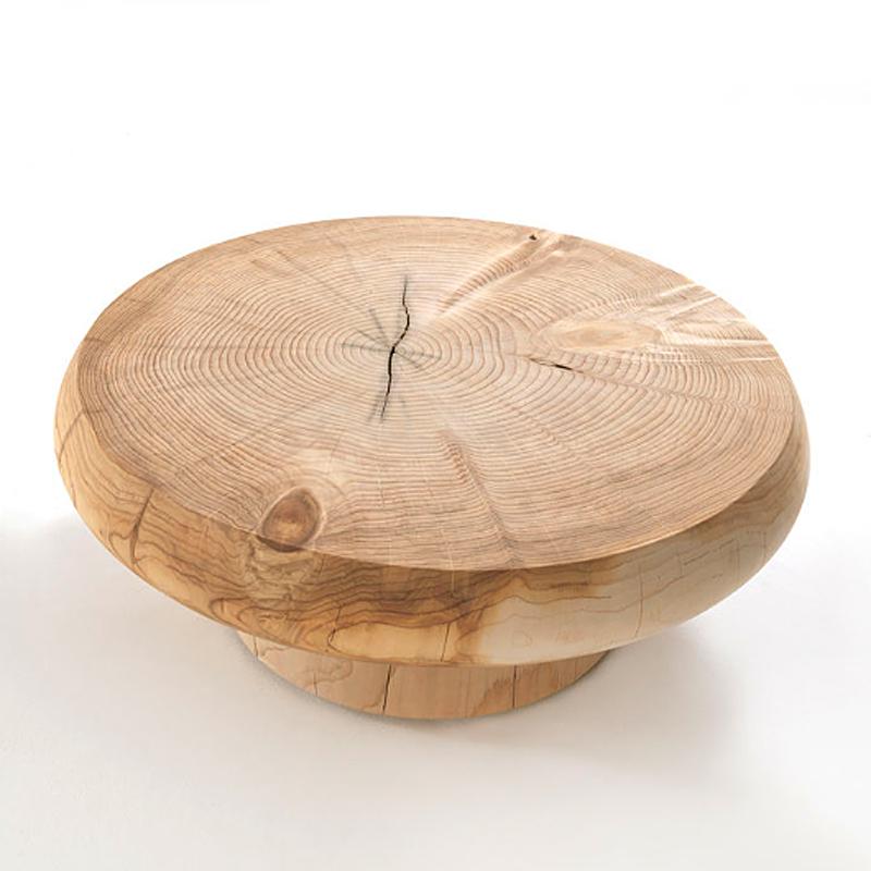 solid wood round coffee table