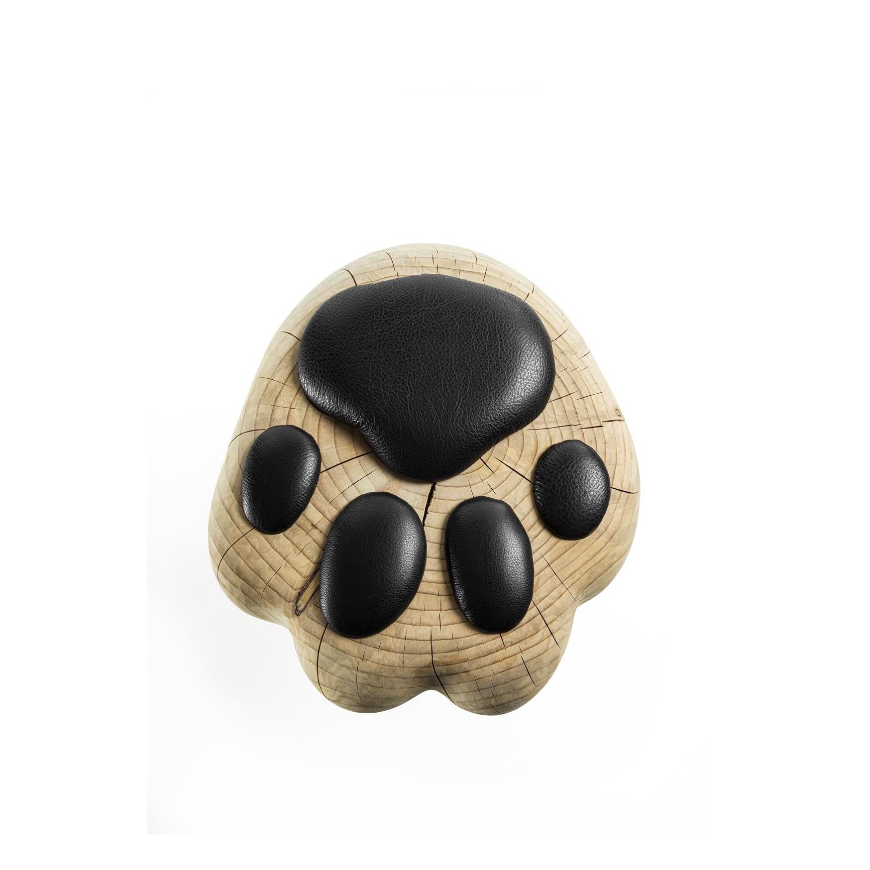 Solid Cedar Stool with Unique Shape and Padded Cushions In New Condition For Sale In NEW YORK, NY