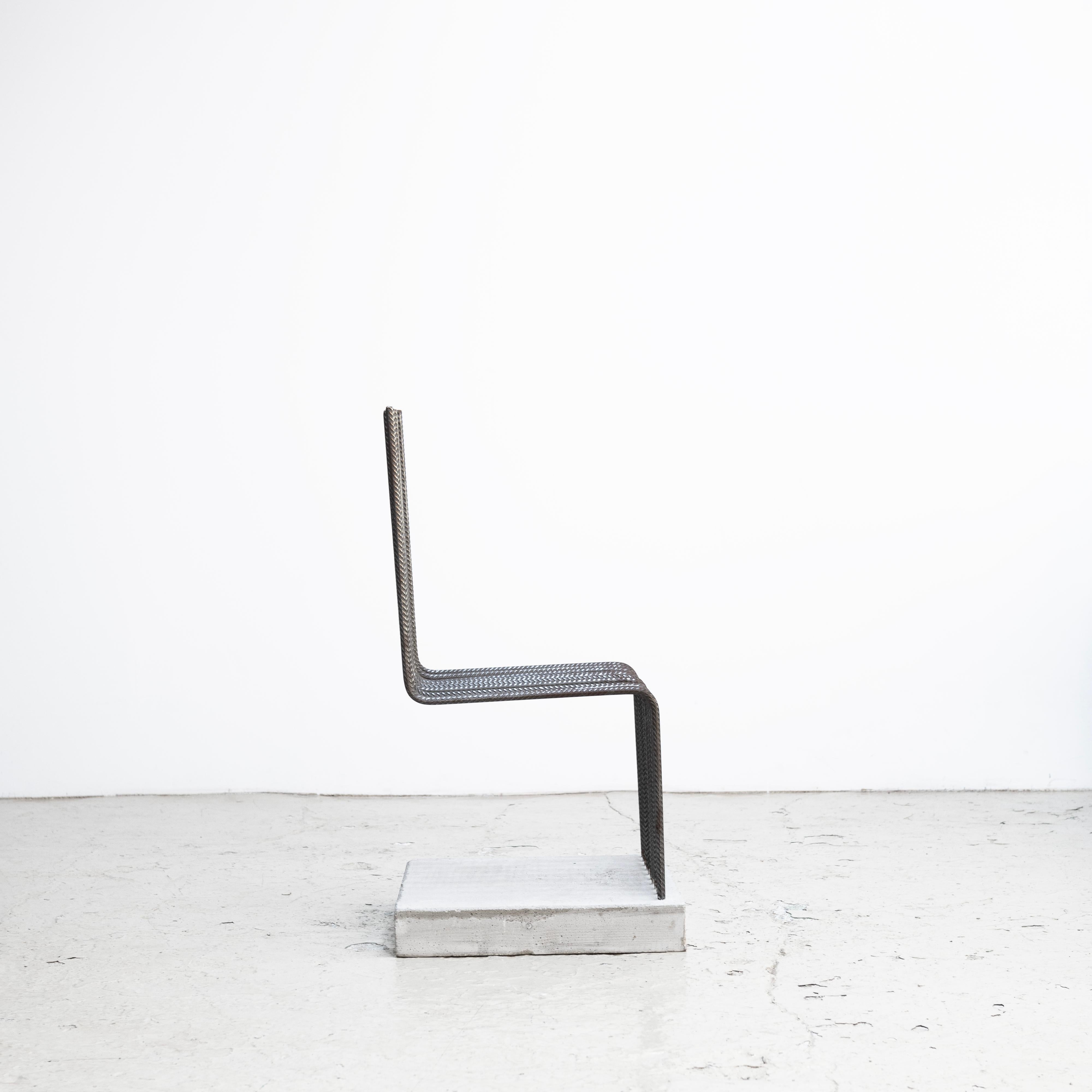 Iron Solid Chair , Heinz H. Landes , c.1986 , Germany For Sale