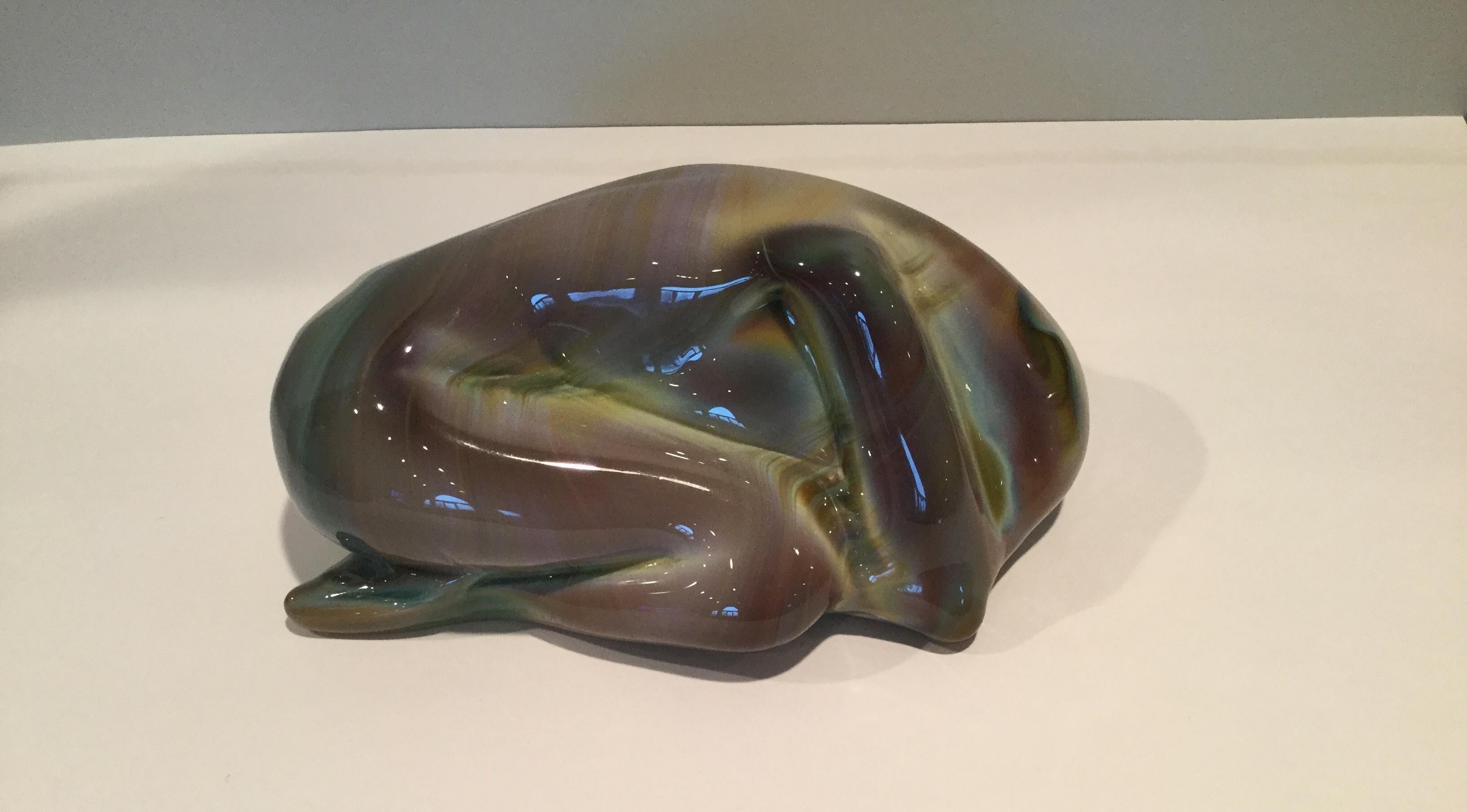 Mid-Century Modern Solid Chalcedony Glass Nude Figure by Loredano Rosin, circa 1970s